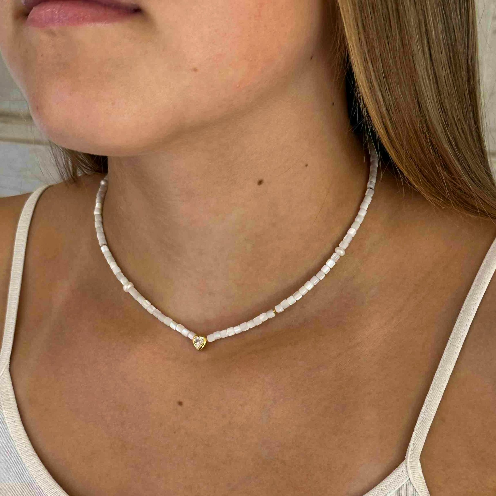 Molly Pearl Necklace fra Nuni Copenhagen i Forgylt-Sølv Sterling 925