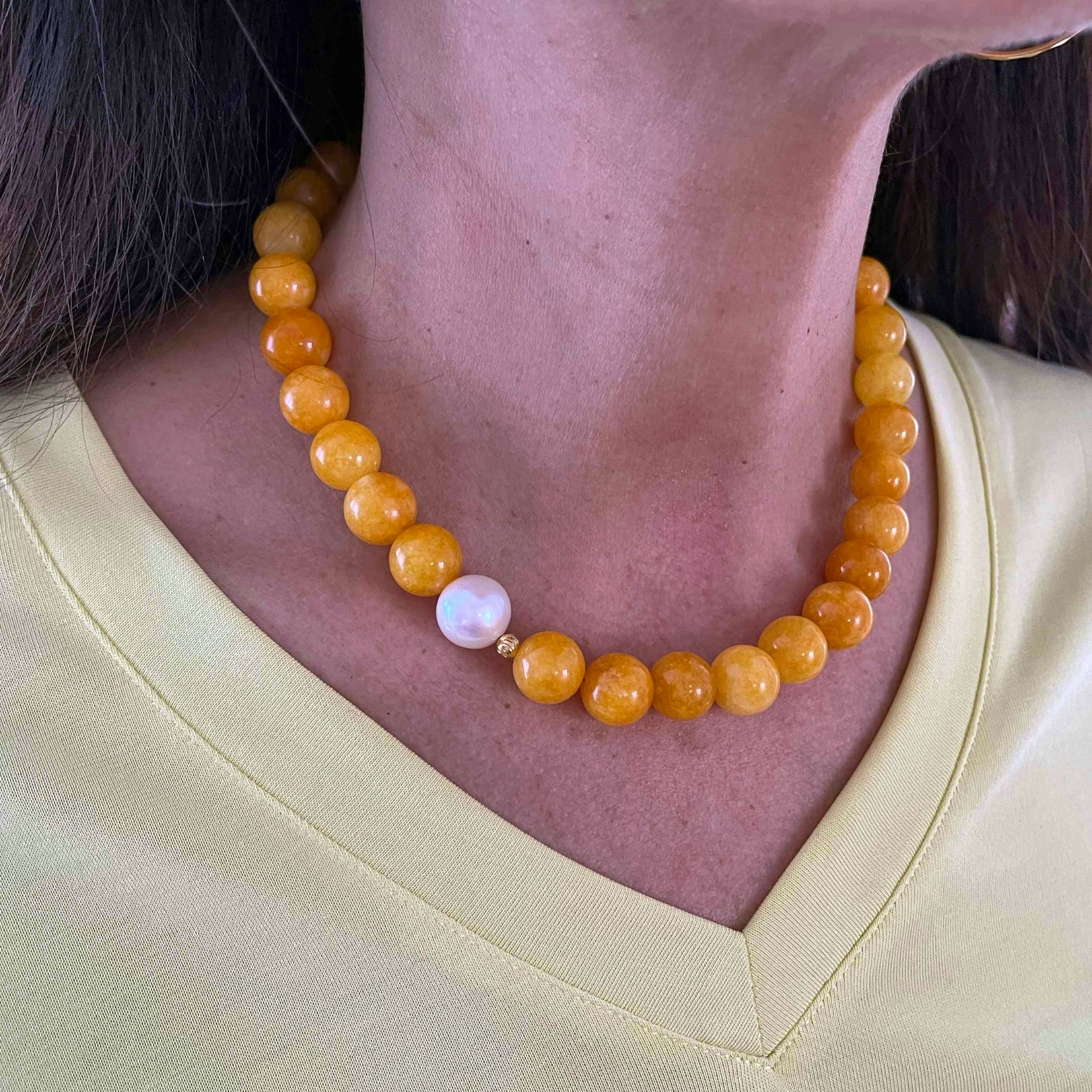 Sienna Yellow Necklace von Nuni Copenhagen in Vergoldet-Silber Sterling 925