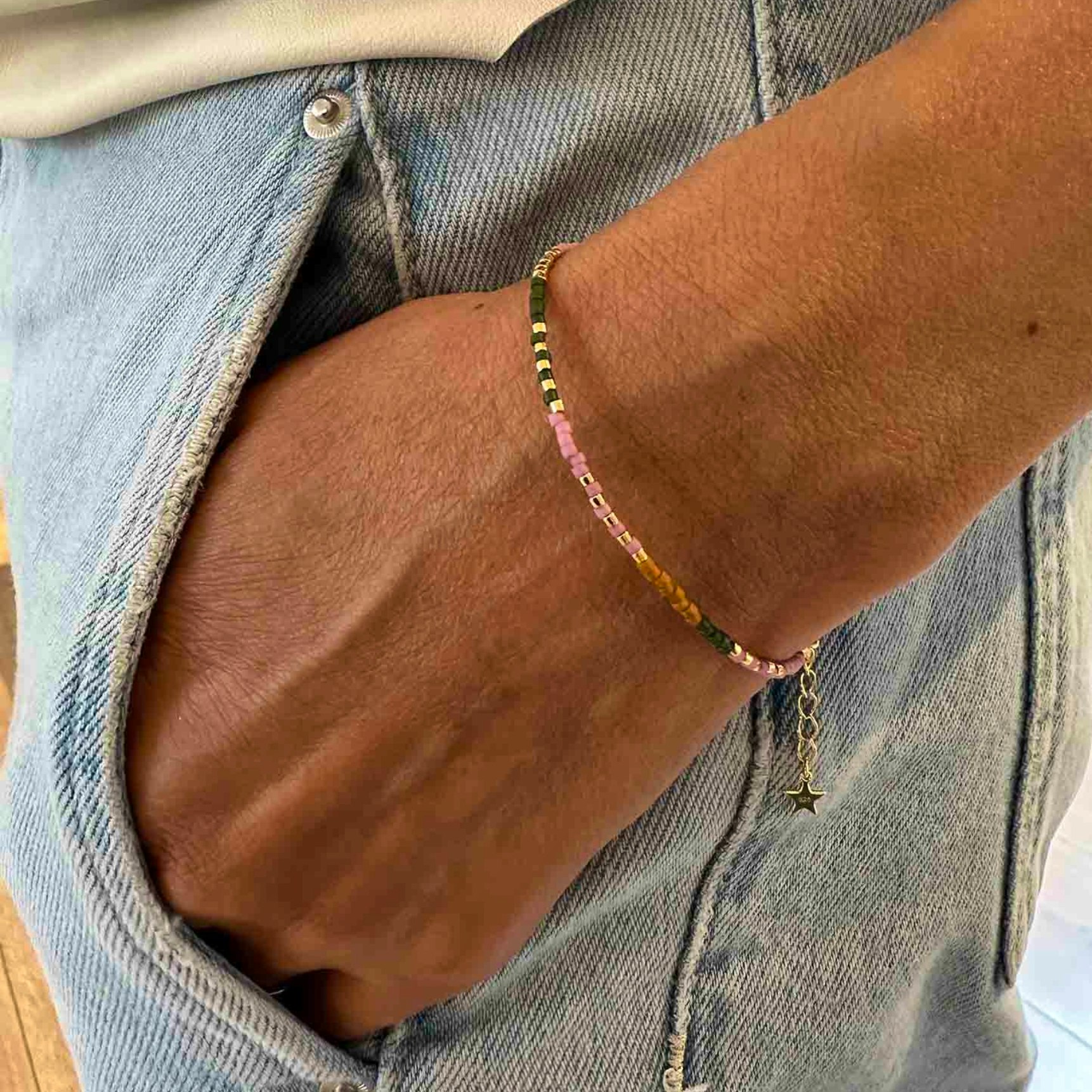 Nanna Green Multi Bracelet fra Nuni Copenhagen i Forgylt-Sølv Sterling 925