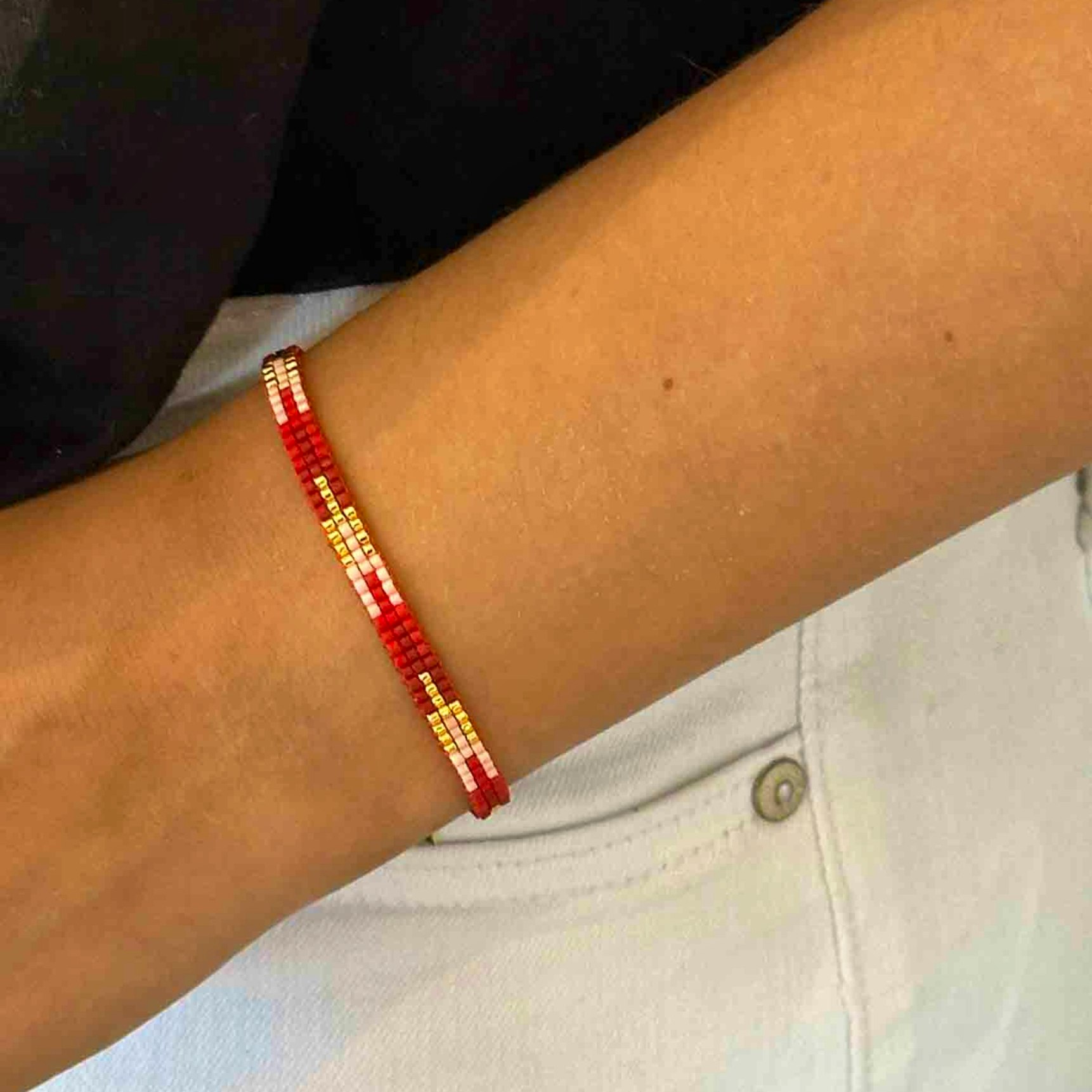 Mary Red Bracelet von Nuni Copenhagen in Vergoldet-Silber Sterling 925