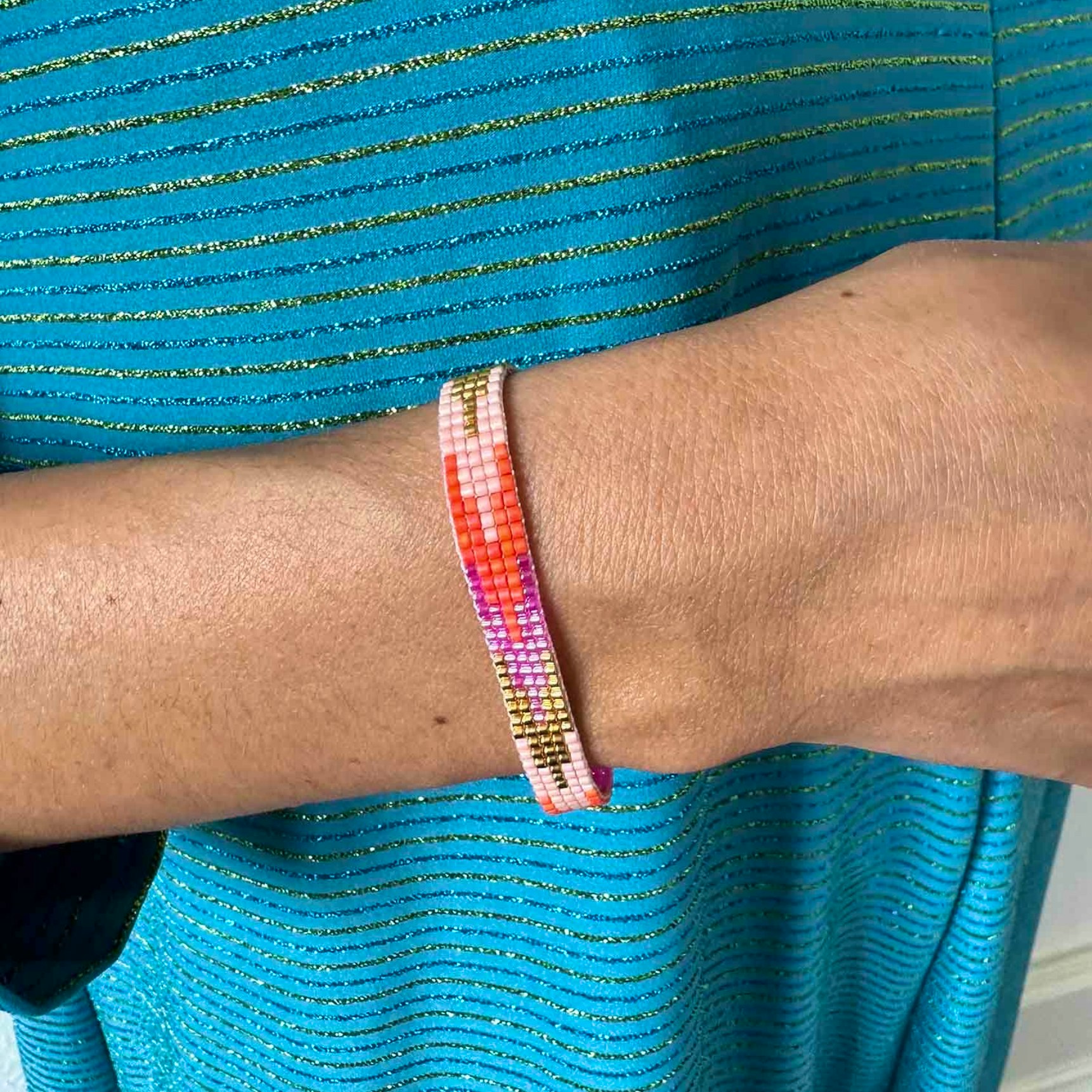 Monika Coral Love Bracelet fra Nuni Copenhagen i Forgylt-Sølv Sterling 925