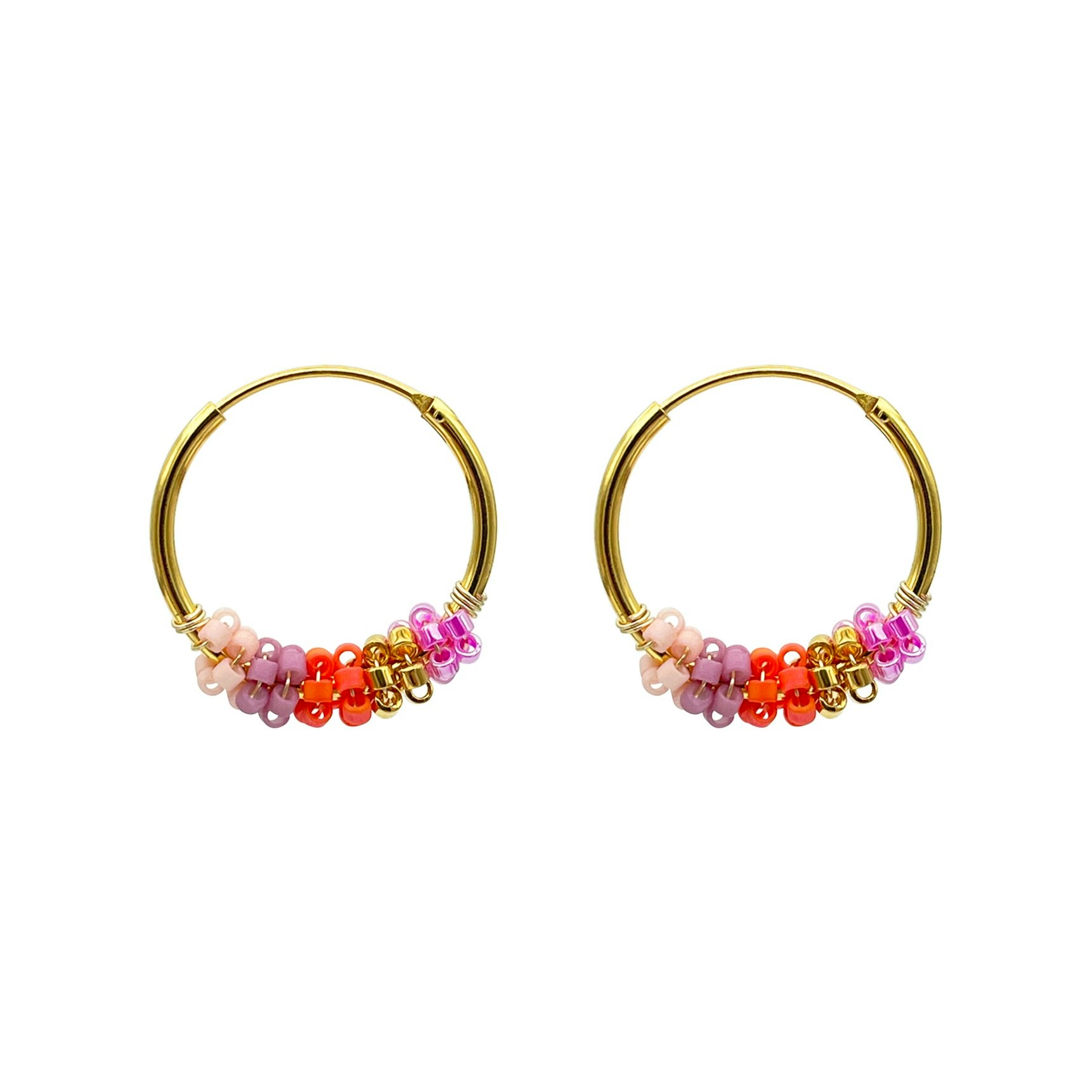 Sanne Coral Love Hoops von Nuni Copenhagen in Vergoldet-Silber Sterling 925