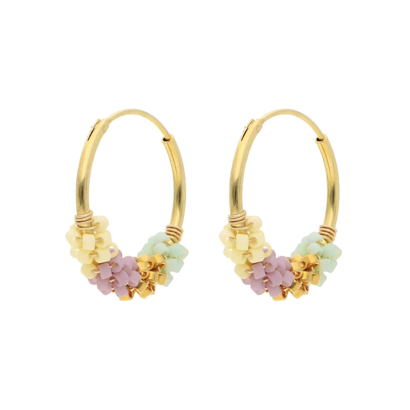 Sanne Pastel Dream Hoops fra Nuni Copenhagen i Forgylt-Sølv Sterling 925