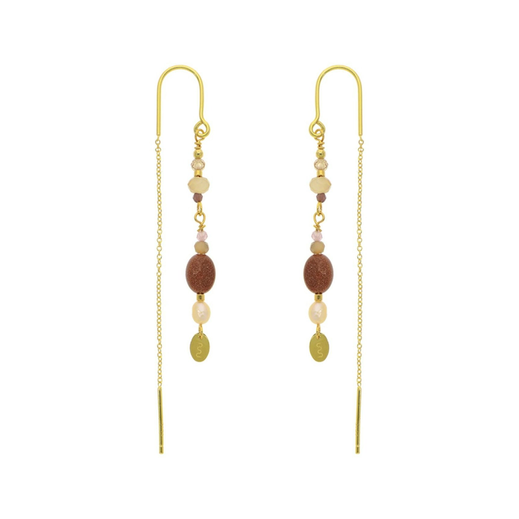 Kikki Brown Earchains fra Nuni Copenhagen i Forgylt-Sølv Sterling 925