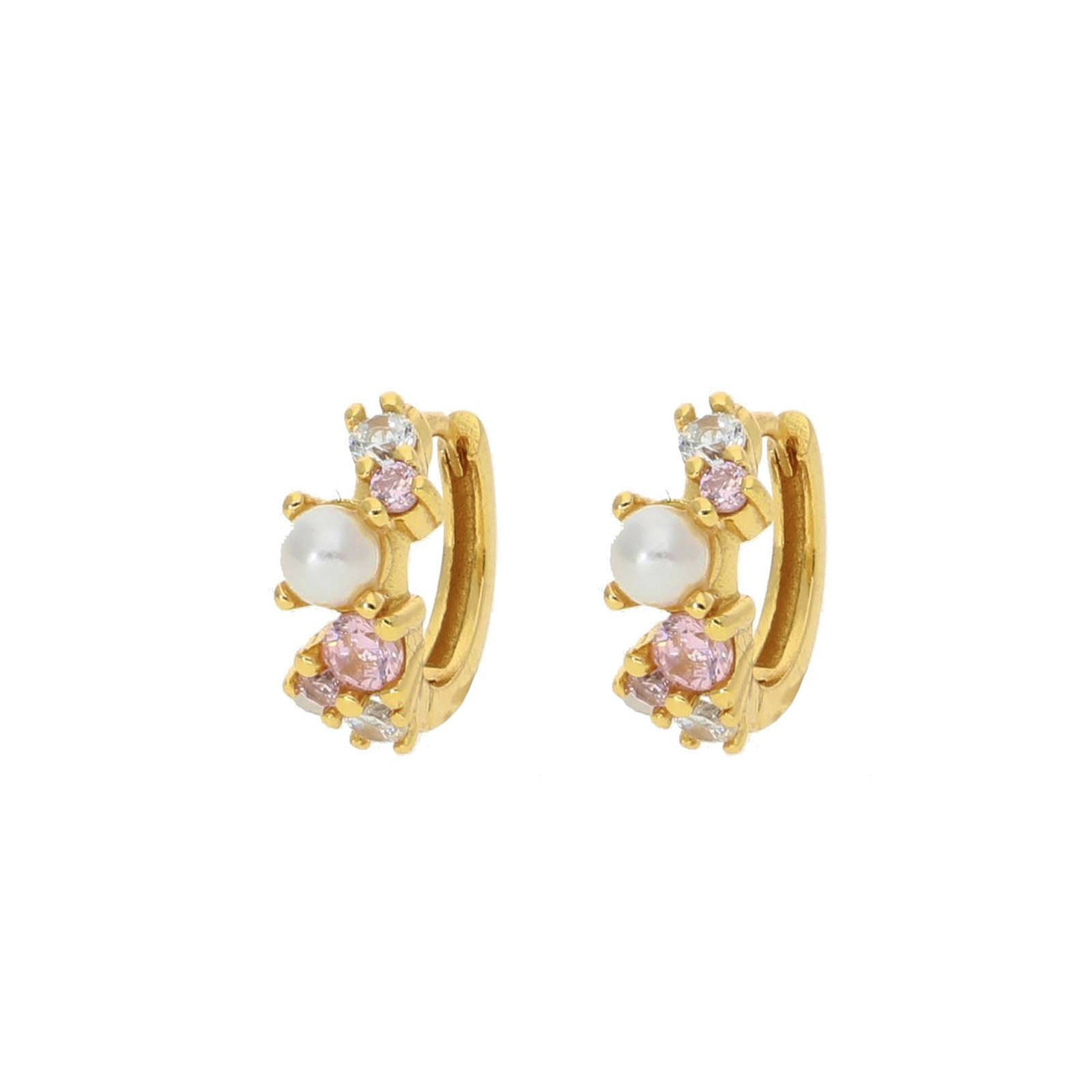 Ella Light Pink Hoops fra Nuni Copenhagen i Forgylt-Sølv Sterling 925