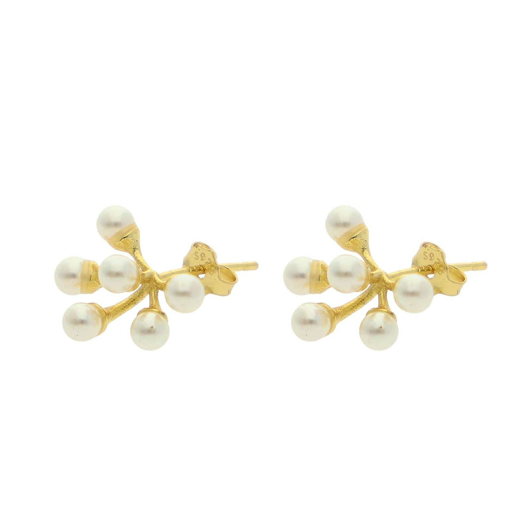 Ida Pearl Earsticks fra Nuni Copenhagen i Forgylt-Sølv Sterling 925