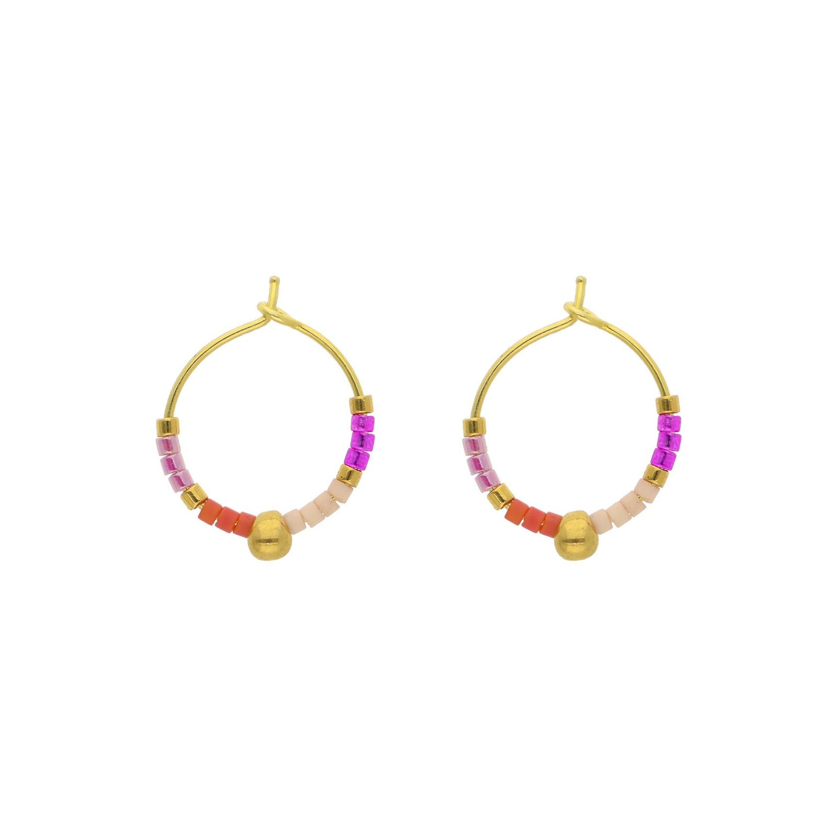 Heidi Coral Love Hoops fra Nuni Copenhagen i Forgylt-Sølv Sterling 925