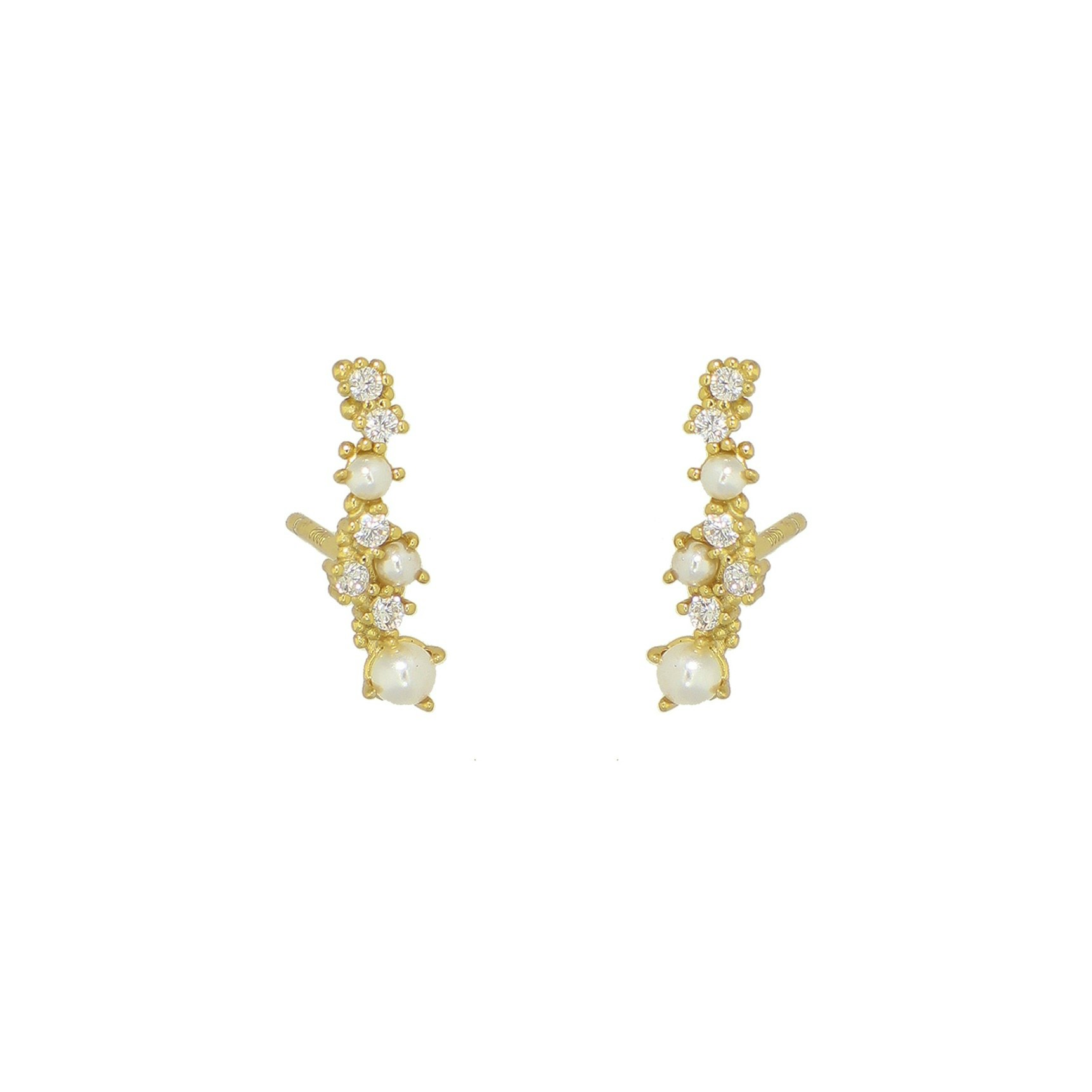 Stella Pearl Earrings fra Nuni Copenhagen i Forgylt-Sølv Sterling 925