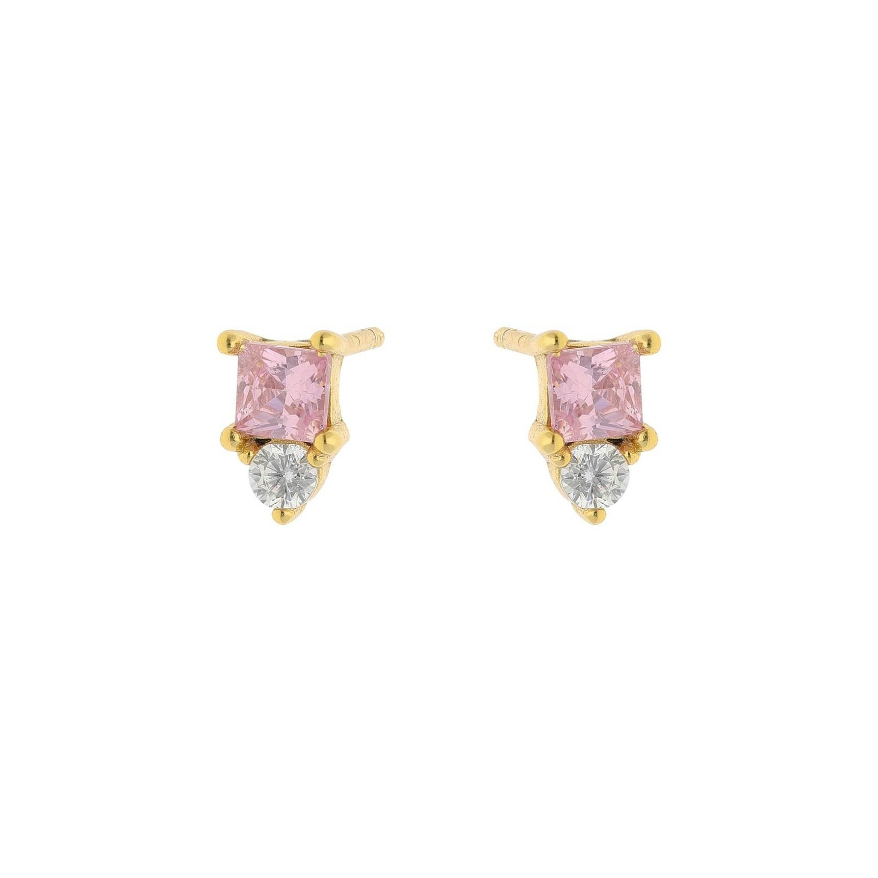 Serena Pink Earsticks von Nuni Copenhagen in Vergoldet-Silber Sterling 925