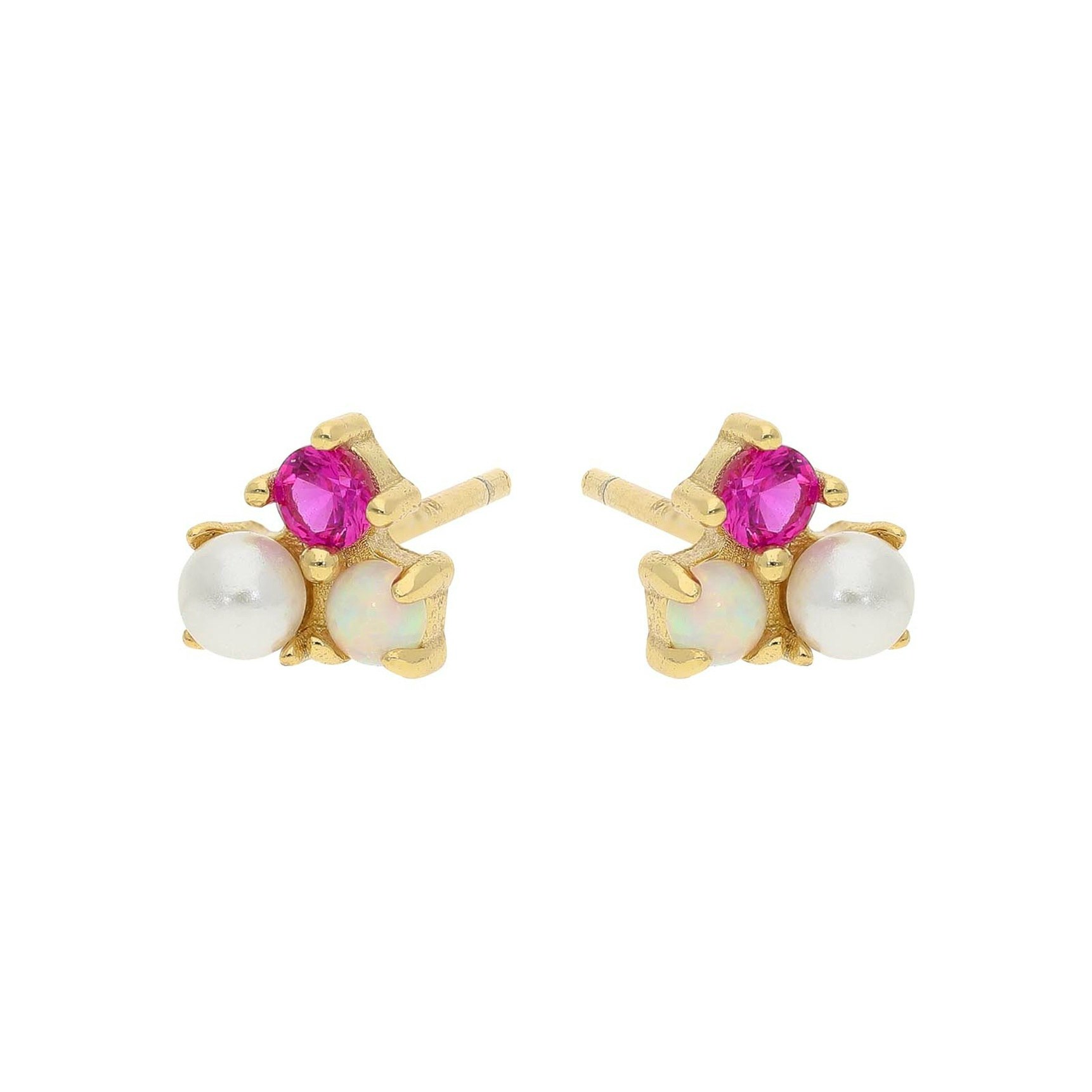 Rosie Pink Crush Earsticks fra Nuni Copenhagen i Forgylt-Sølv Sterling 925
