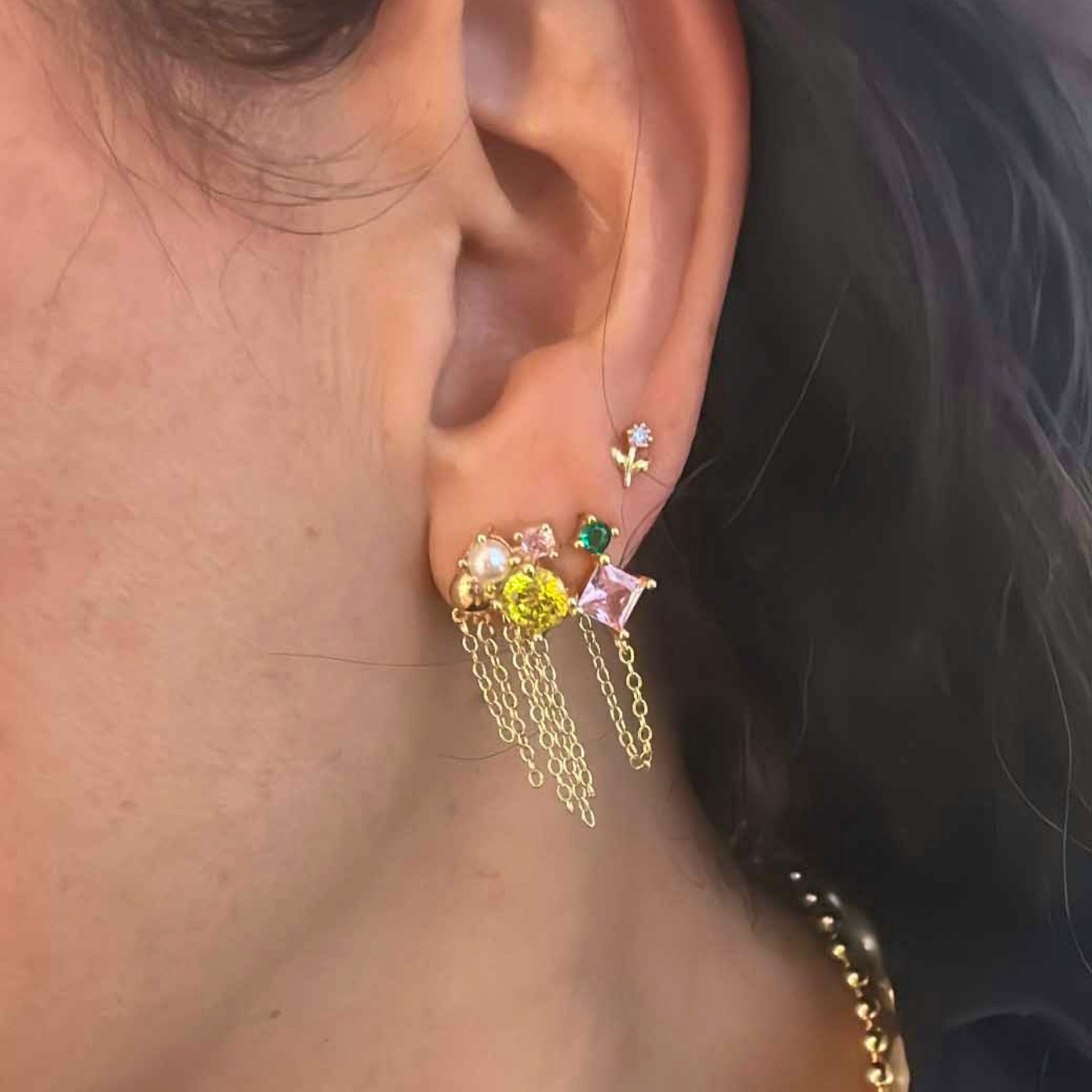 Theresa Apple Earsticks fra Nuni Copenhagen i Forgylt-Sølv Sterling 925