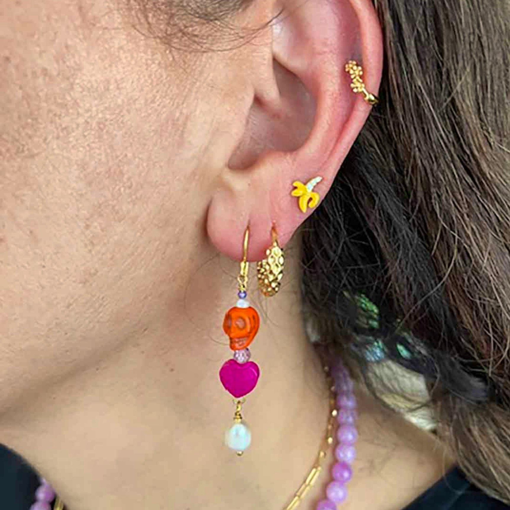 Kayli Multi Earrings fra Nuni Copenhagen i Forgylt-Sølv Sterling 925