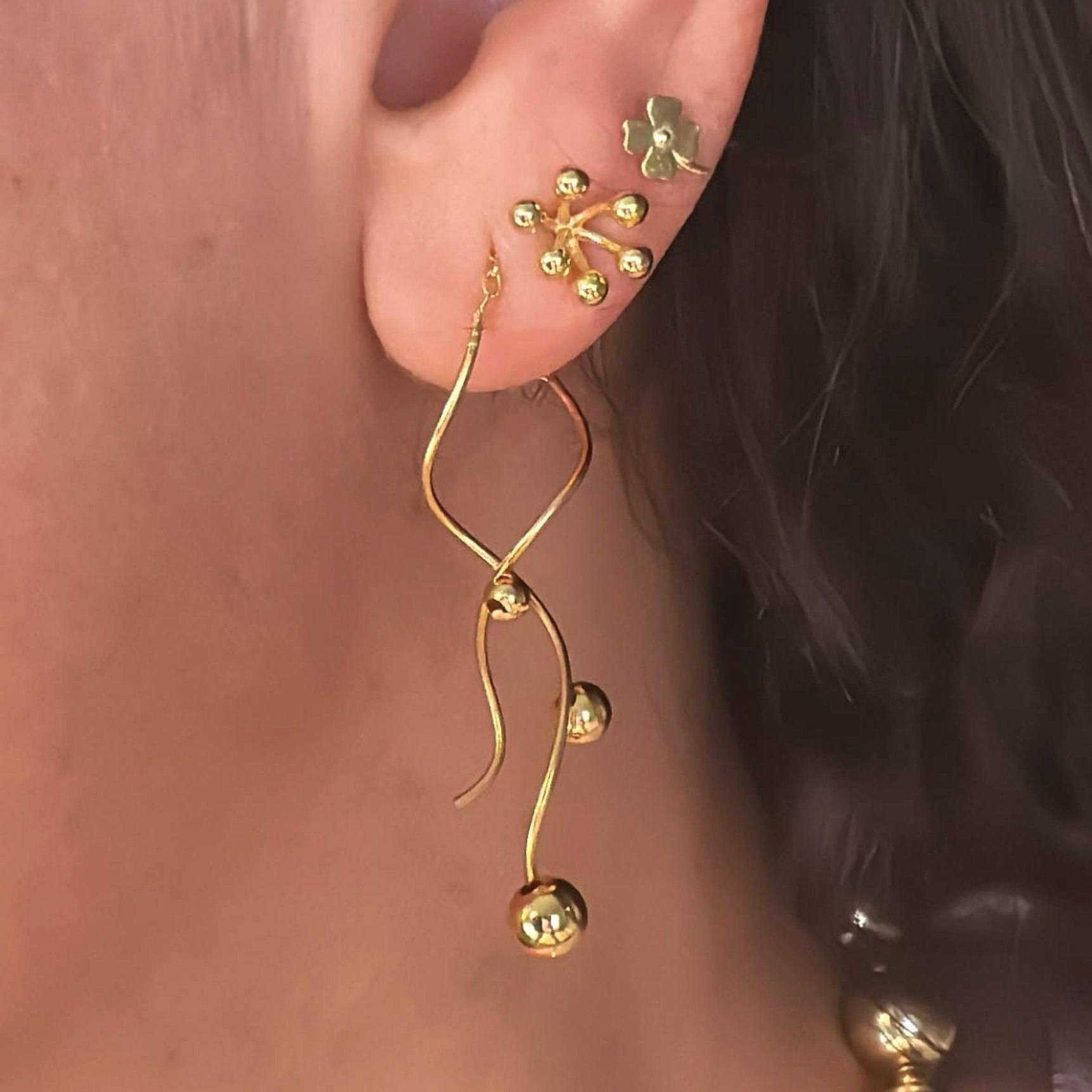 Manila Gold Earsticks fra Nuni Copenhagen i Forgylt-Sølv Sterling 925