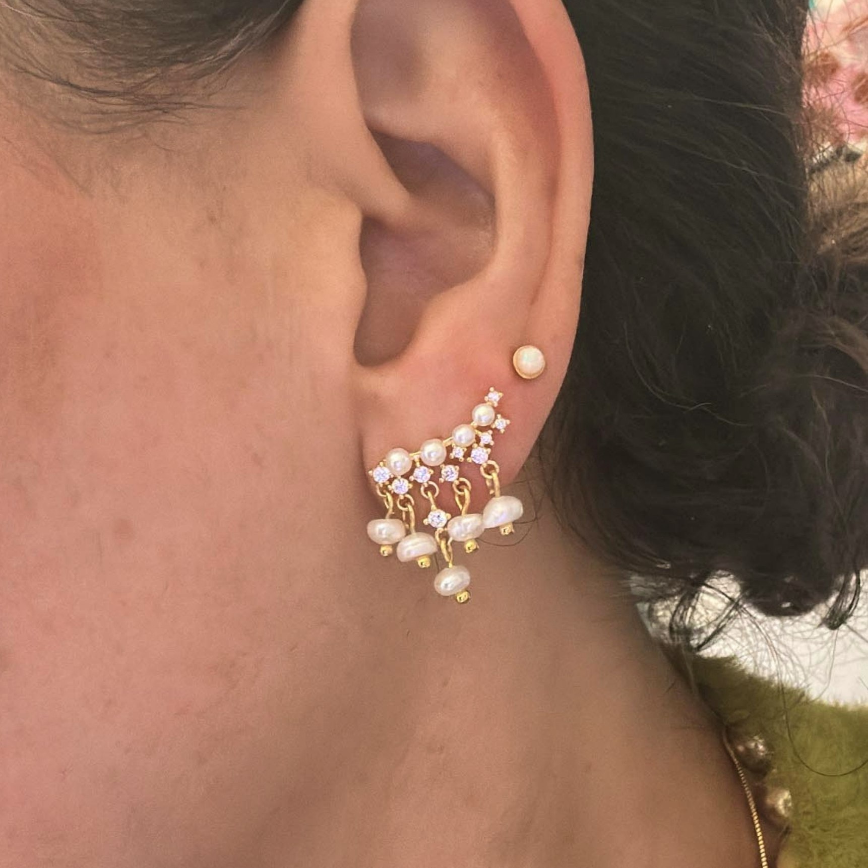 Sigga Pink Earsticks fra Nuni Copenhagen i Forgylt-Sølv Sterling 925
