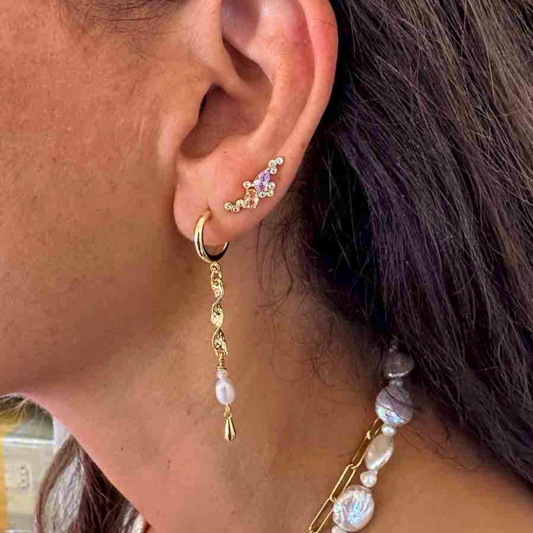 Penny Multi Earsticks von Nuni Copenhagen in Vergoldet-Silber Sterling 925