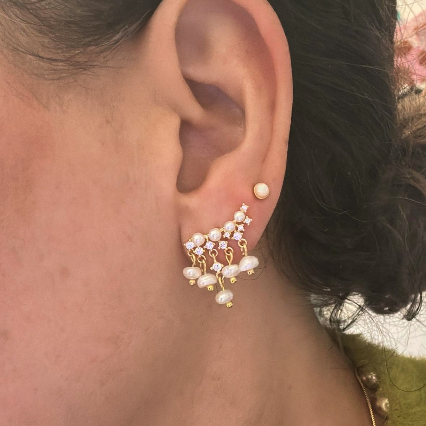 Luciana Earrings von Nuni Copenhagen in Vergoldet-Silber Sterling 925