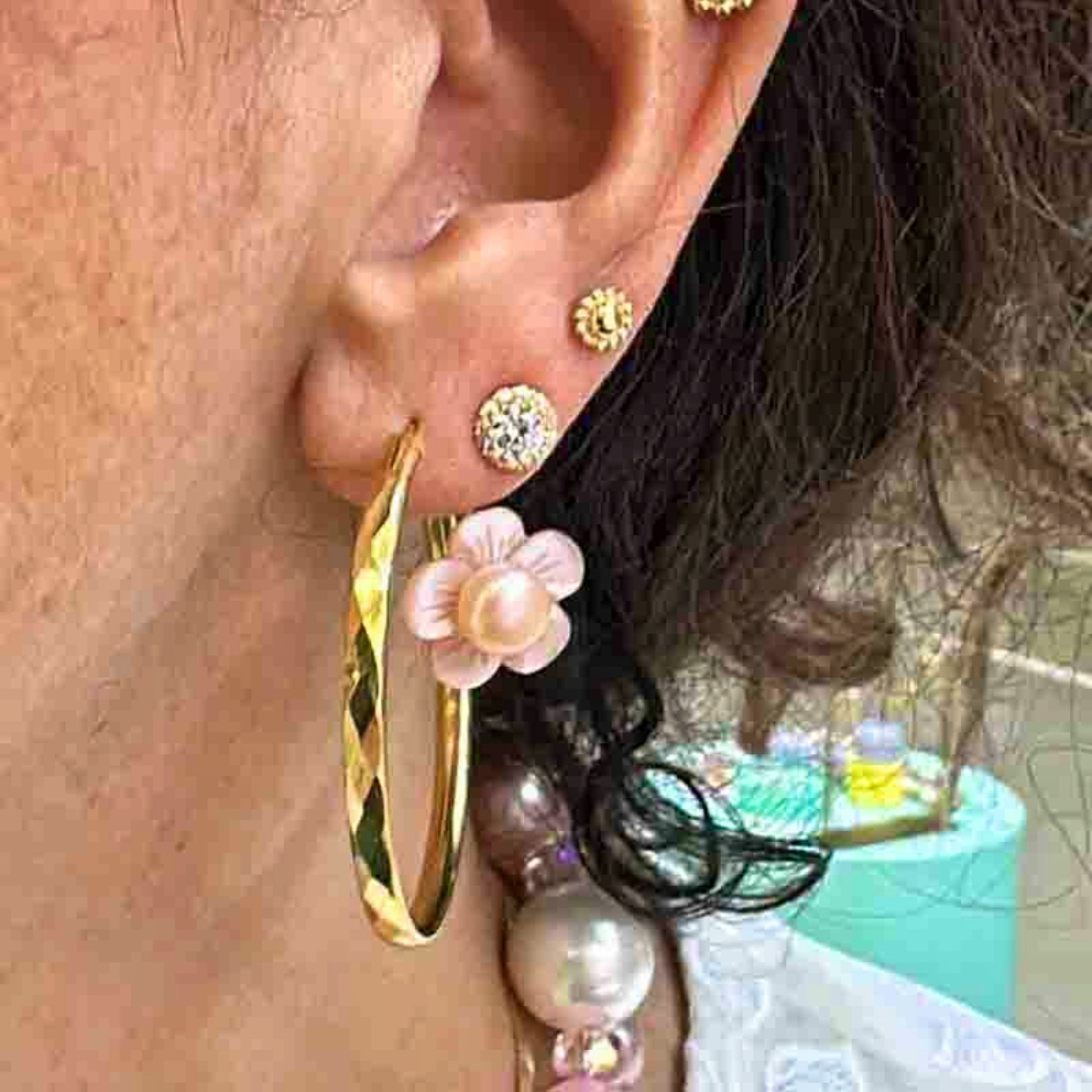 Mabel Rose Earrings fra Nuni Copenhagen i Forgylt-Sølv Sterling 925
