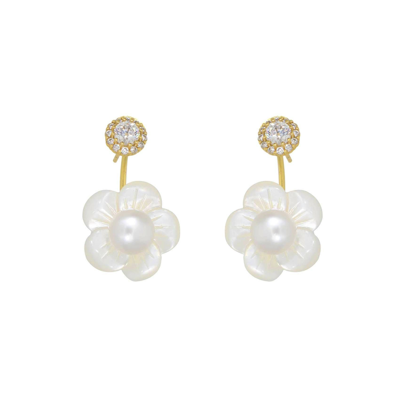Mabel Pearl Earrings fra Nuni Copenhagen i Forgylt-Sølv Sterling 925