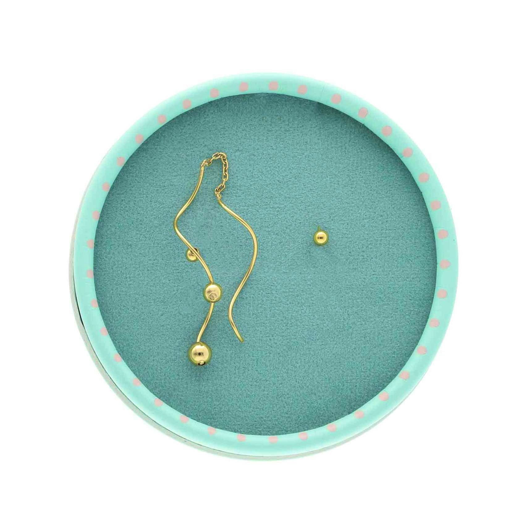 The Lovely Box Gold Earrings fra Nuni Copenhagen i Forgylt-Sølv Sterling 925