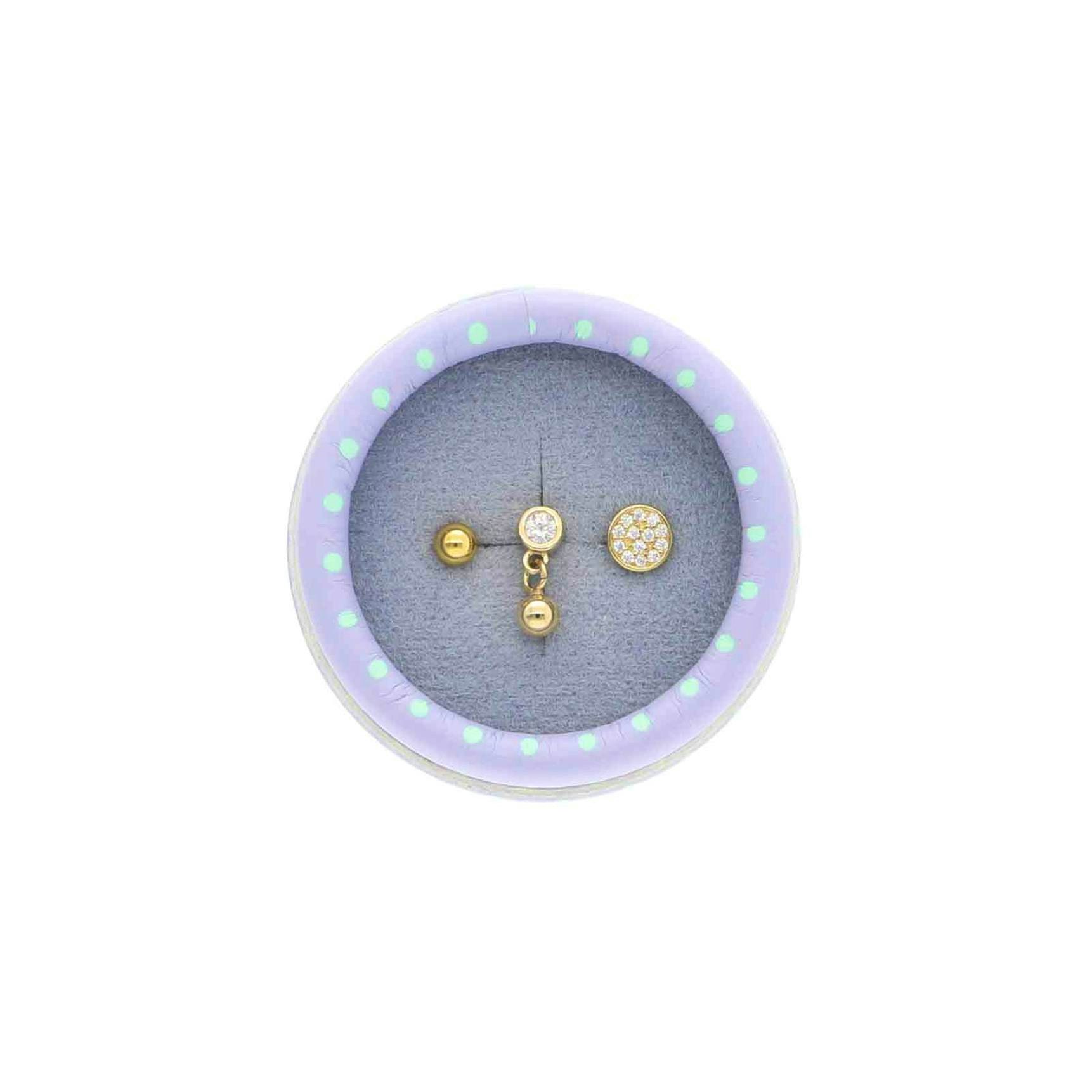The Pop Box Earrings fra Nuni Copenhagen i Forgylt-Sølv Sterling 925