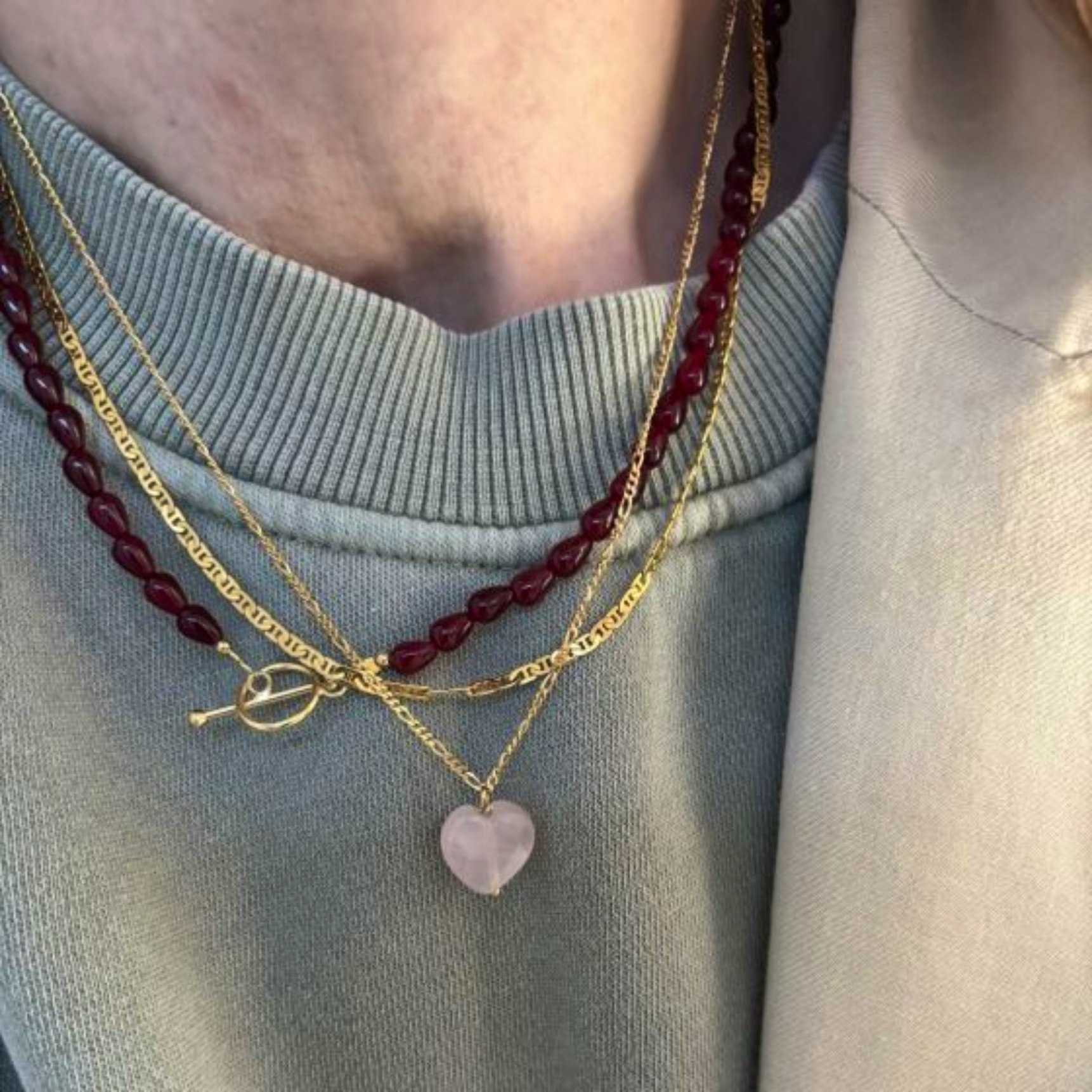 Amour Necklace Rose Quartz