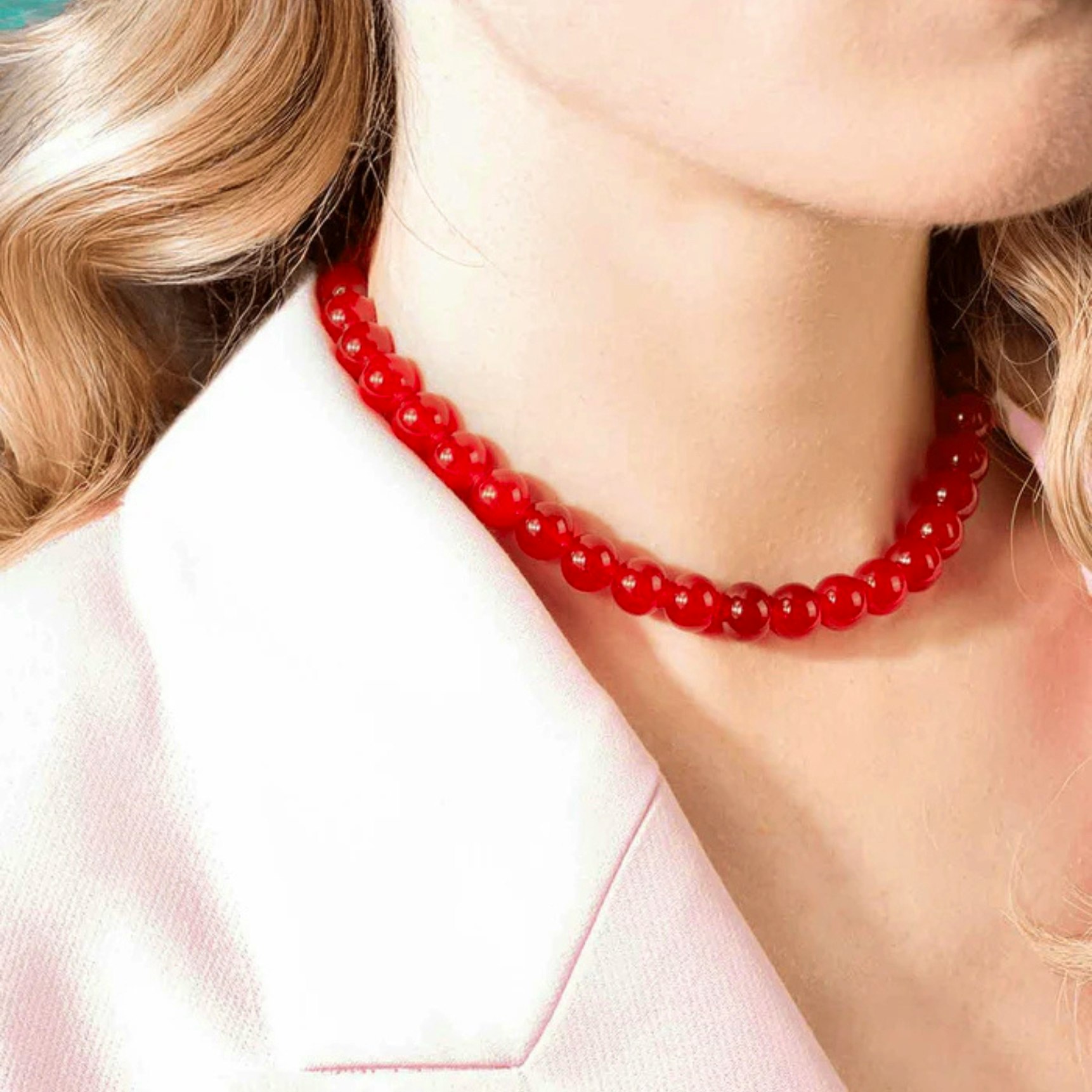 Candy Coral Berry Medium Necklace