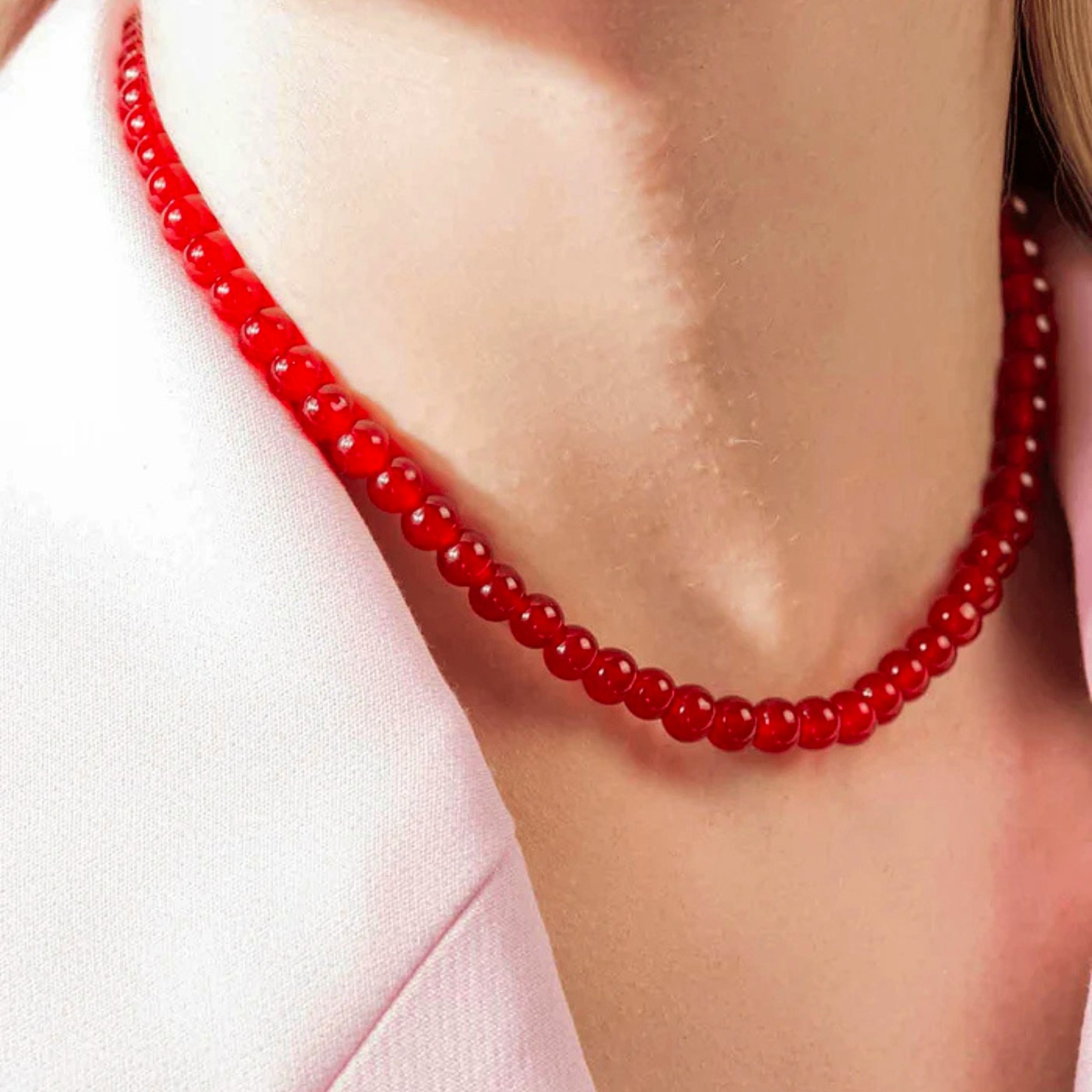 Candy Coral Berry Small Necklace