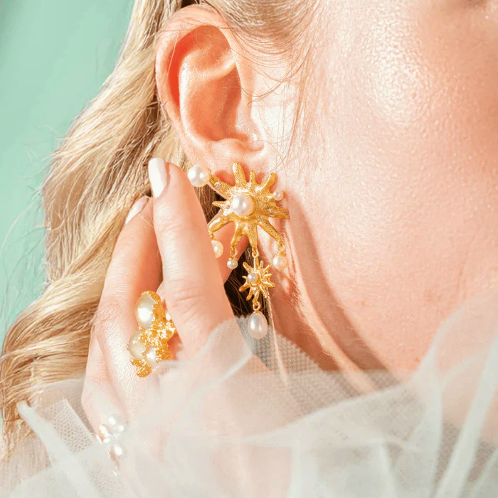 Tethy's Earrings fra House Of Vincent i Forgylt-Sølv Sterling 925
