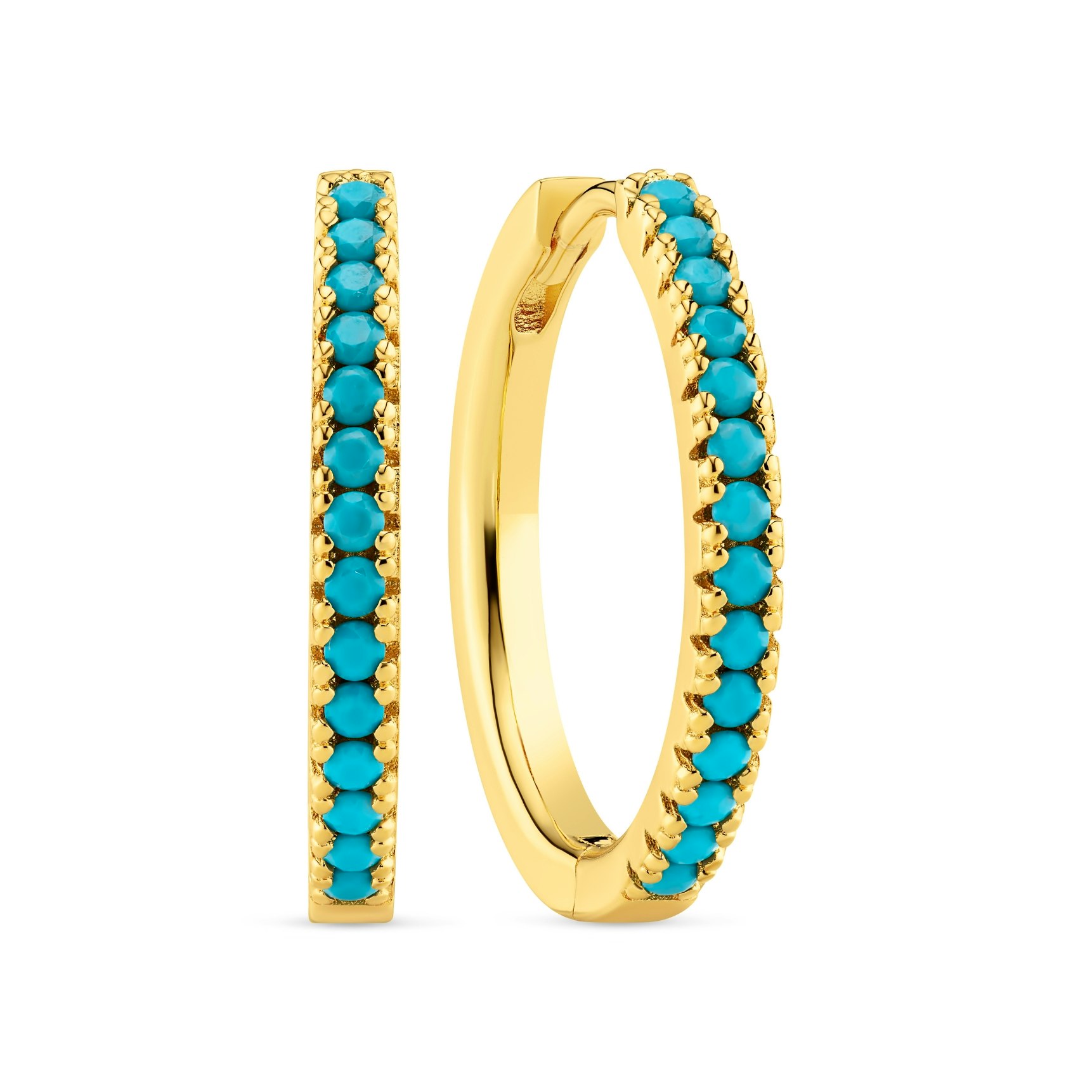 Ellera Grande Turkise Earrings van Sif Jakobs Jewellery in Verguld-Zilver Sterling 925
