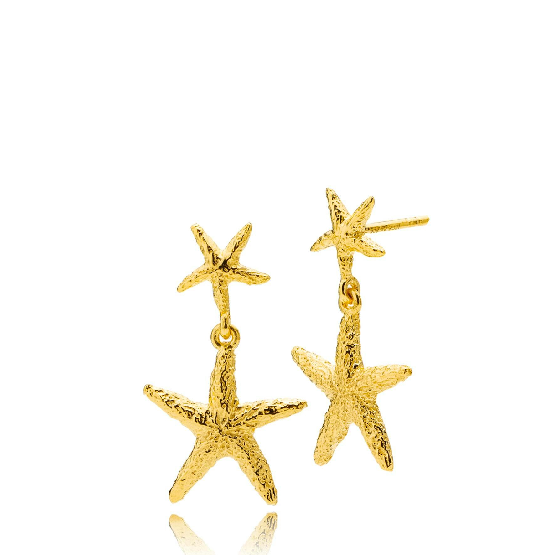 Selina Starfish Earrings van Sistie in Verguld-Zilver Sterling 925