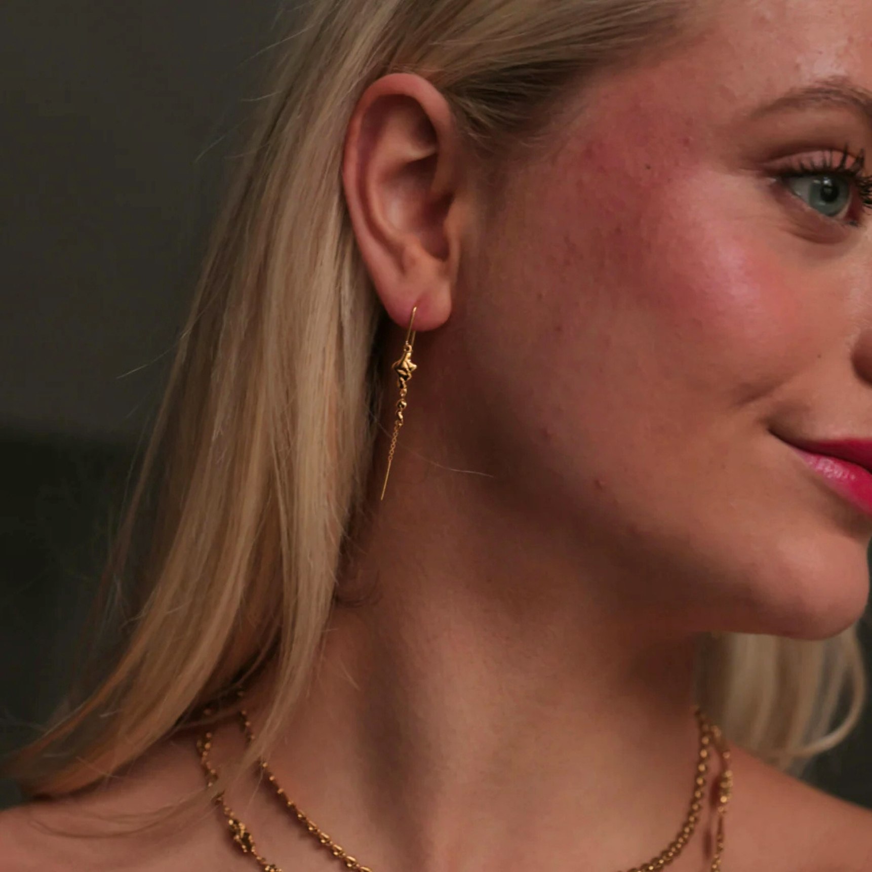 Oceana Earchain van Sistie in Verguld-Zilver Sterling 925