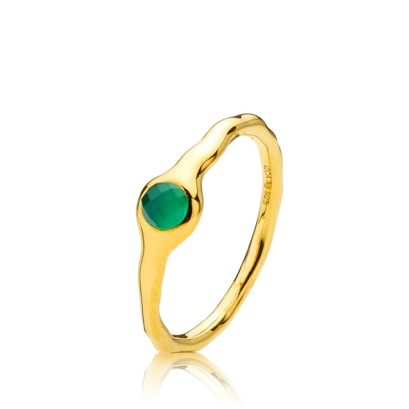 Athena Green Ring Small van Izabel Camille in Verguld-Zilver Sterling 925