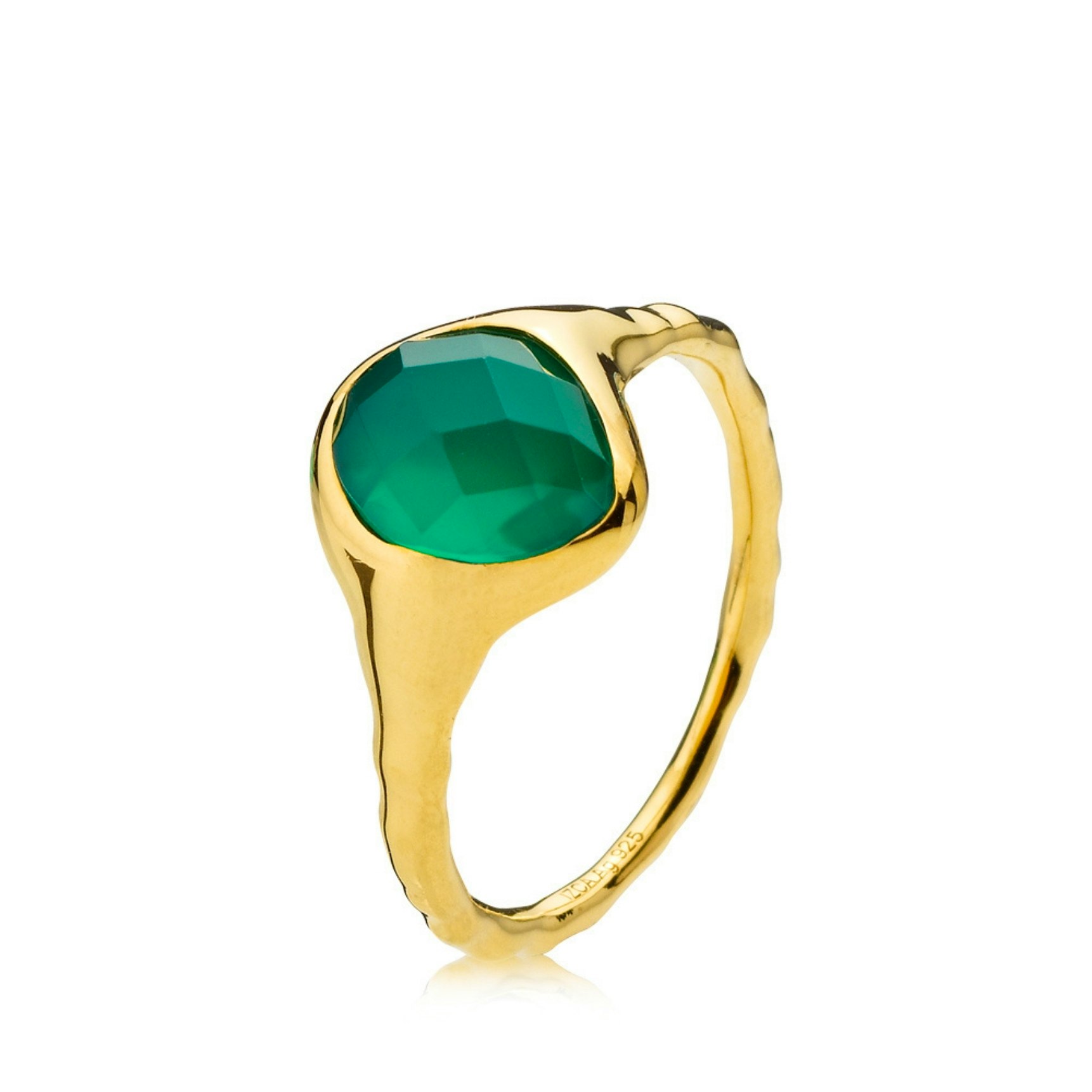 Athena Green Ring Large van Izabel Camille in Verguld-Zilver Sterling 925