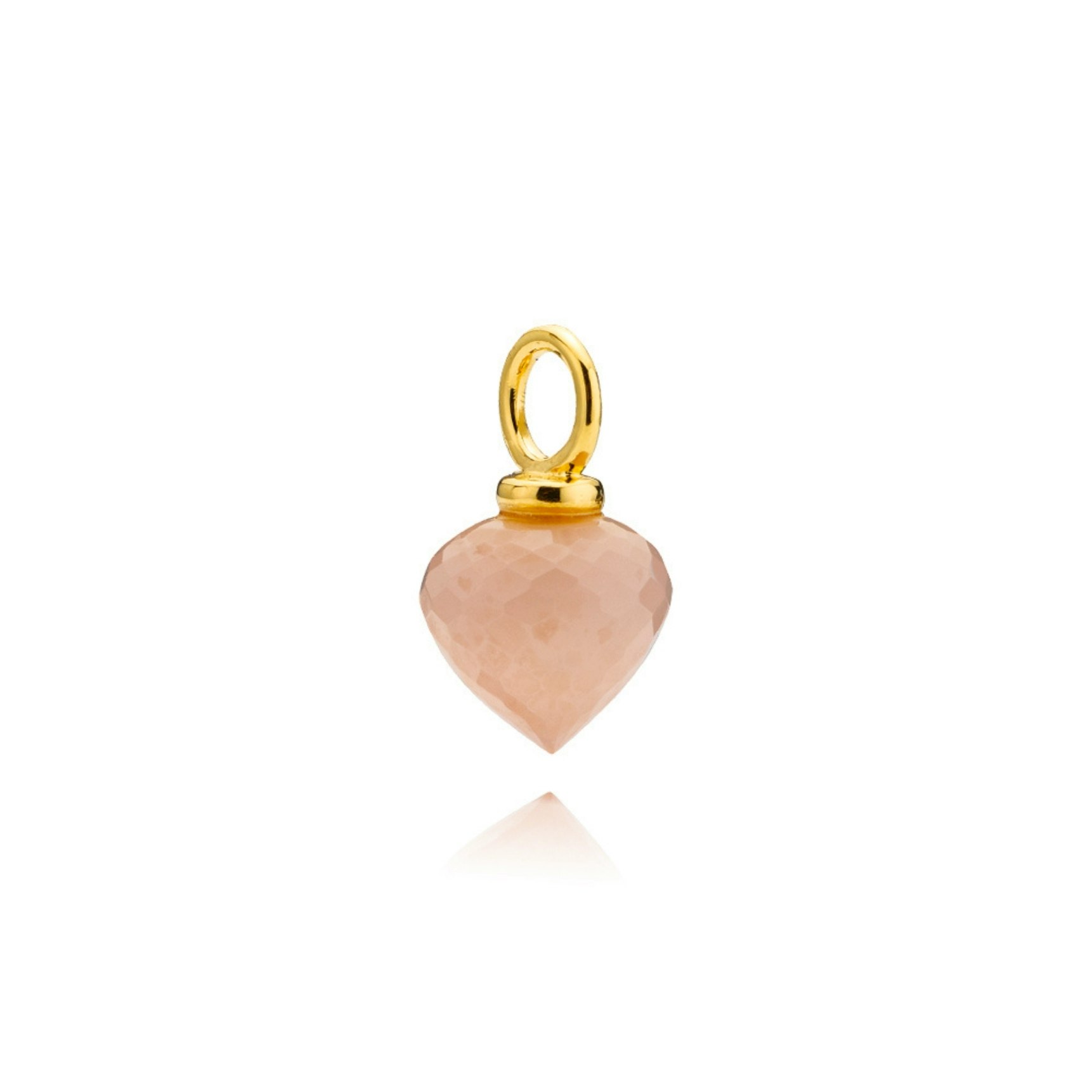 Liva Peach Moonstone Pendant van Izabel Camille in Verguld-Zilver Sterling 925