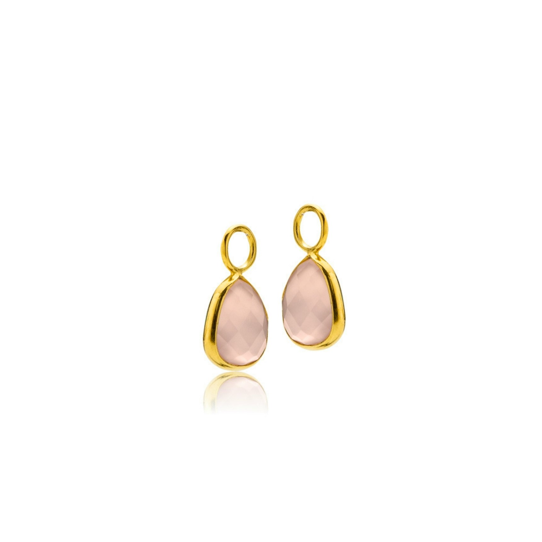 Sara Pink Pendant van Izabel Camille in Verguld-Zilver Sterling 925