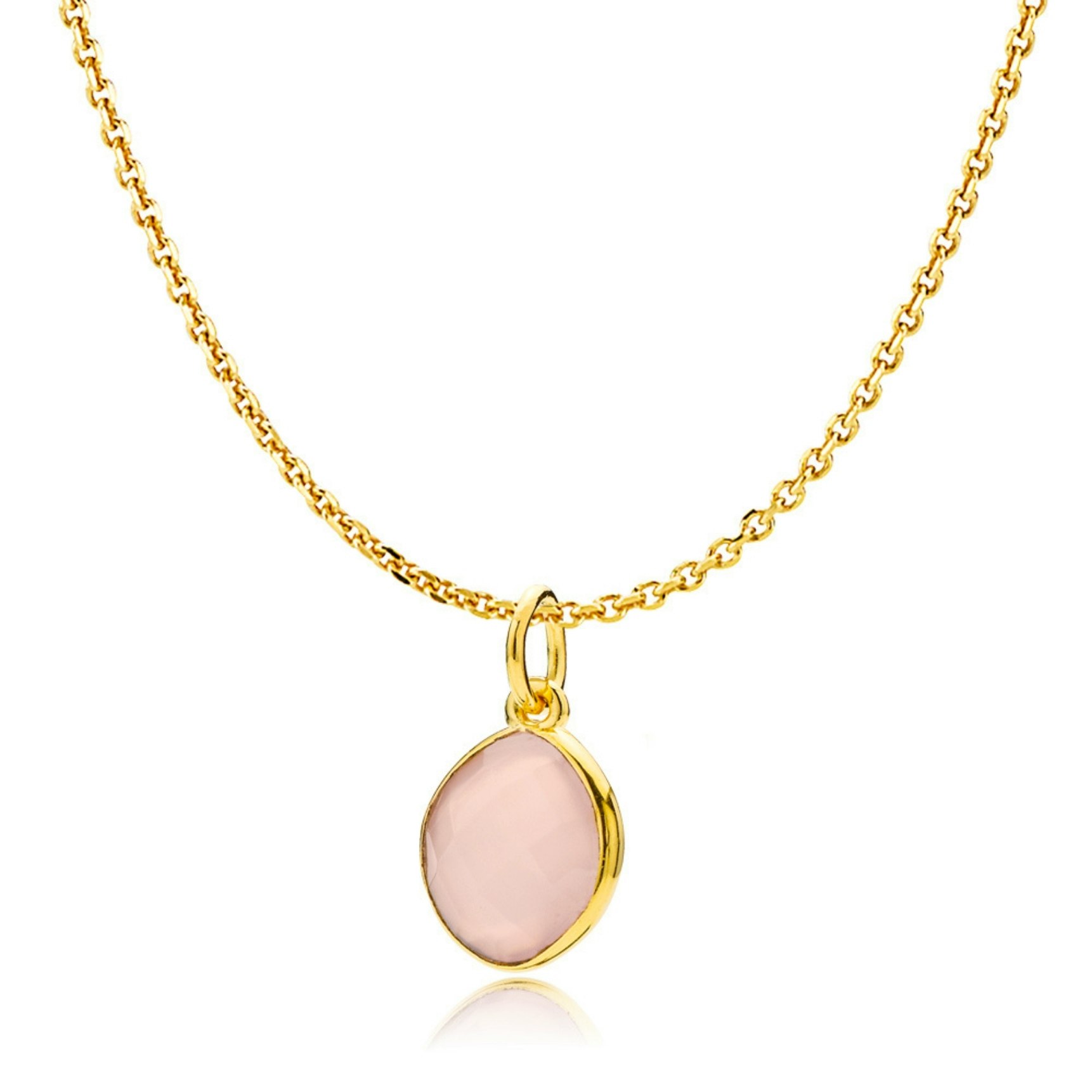 Sara Necklace Pink van Izabel Camille in Verguld-Zilver Sterling 925