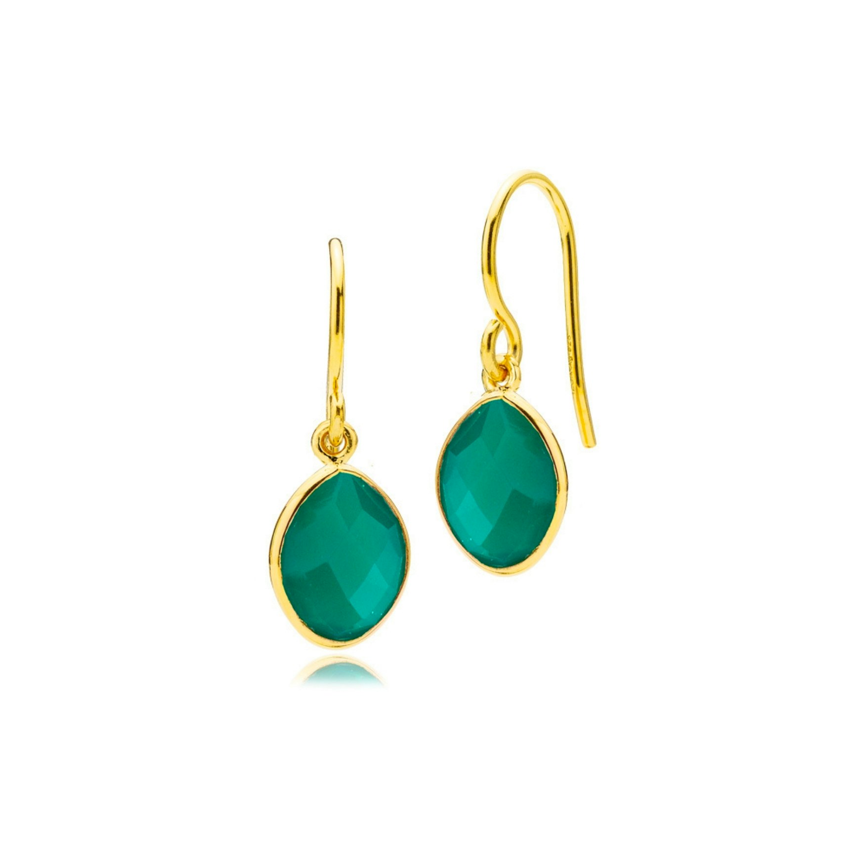 Sara Green Earrings van Izabel Camille in Verguld-Zilver Sterling 925