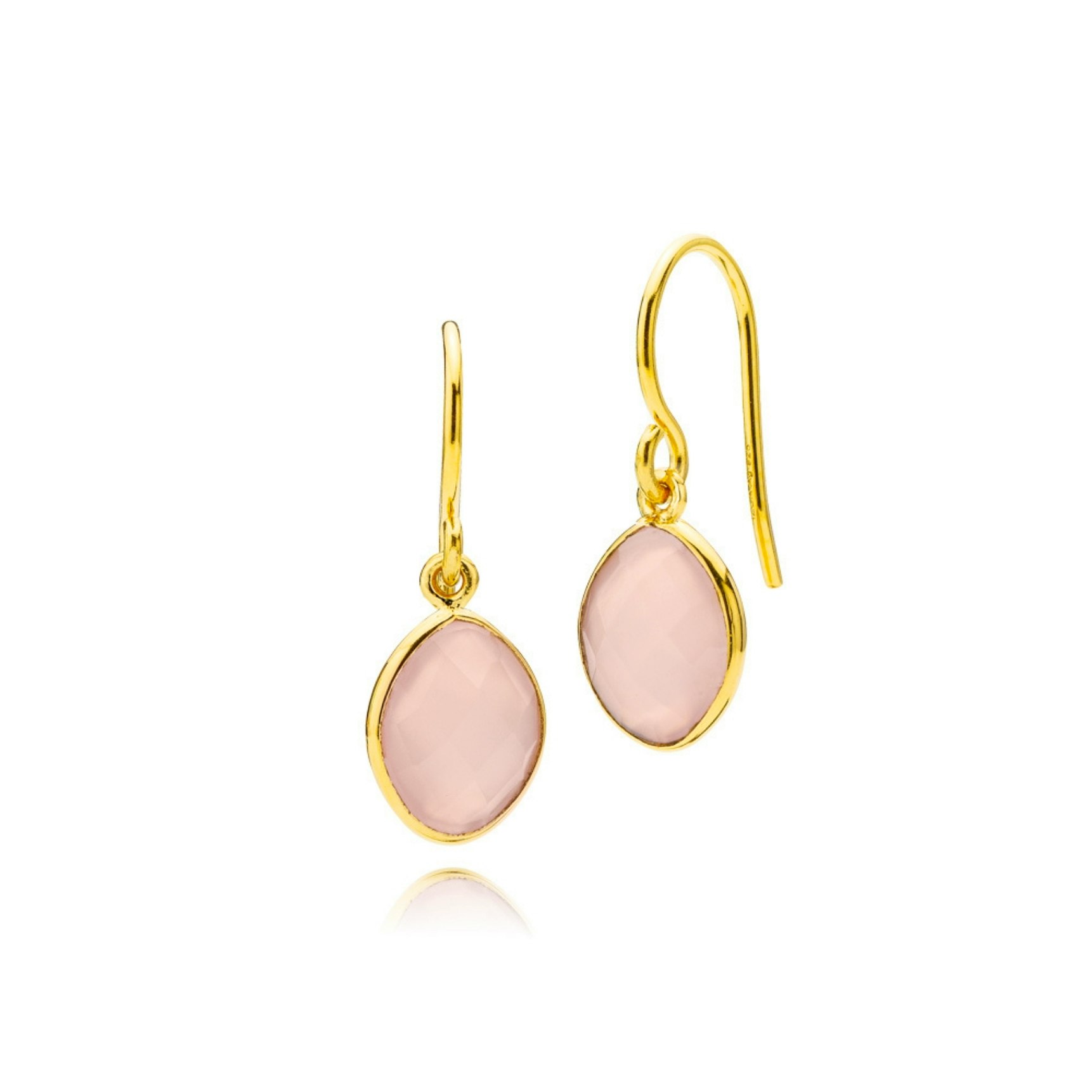 Sara Pink Earrings van Izabel Camille in Verguld-Zilver Sterling 925