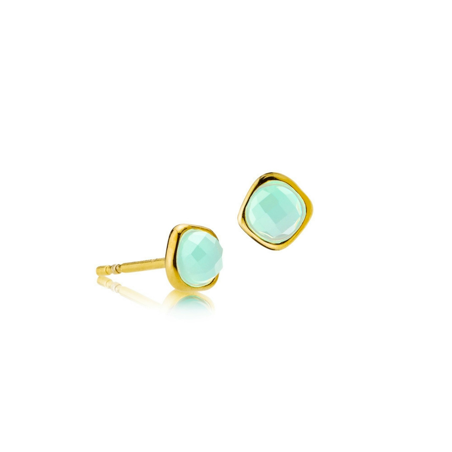 Athena Aqua Green Earsticks fra Izabel Camille i Forgylt-Sølv Sterling 925