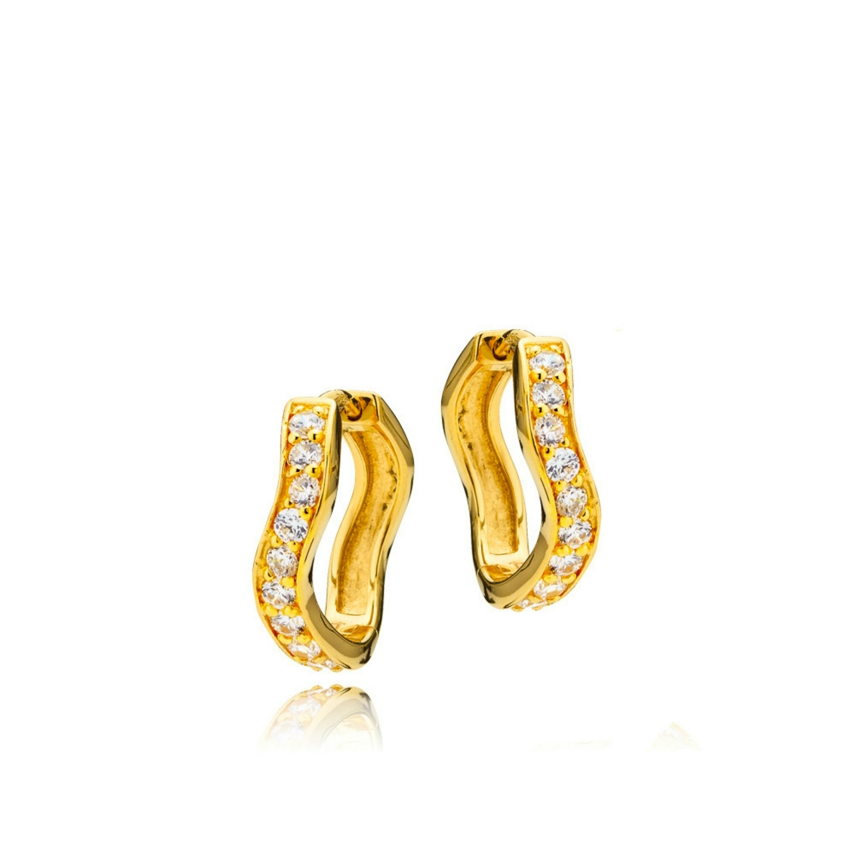 Christina Stone Hoops van Izabel Camille in Verguld-Zilver Sterling 925