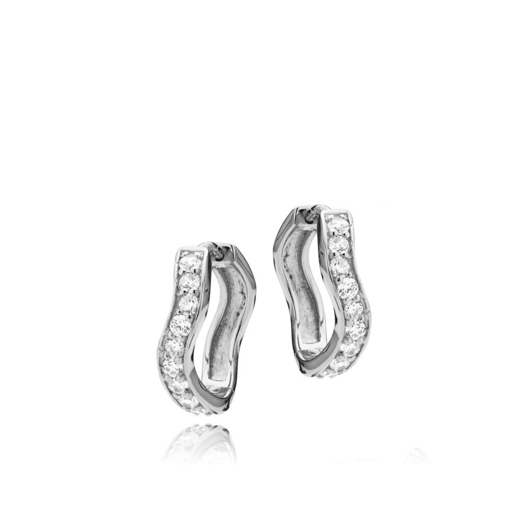 Christina Stone Hoops van Izabel Camille in Zilver Sterling 925