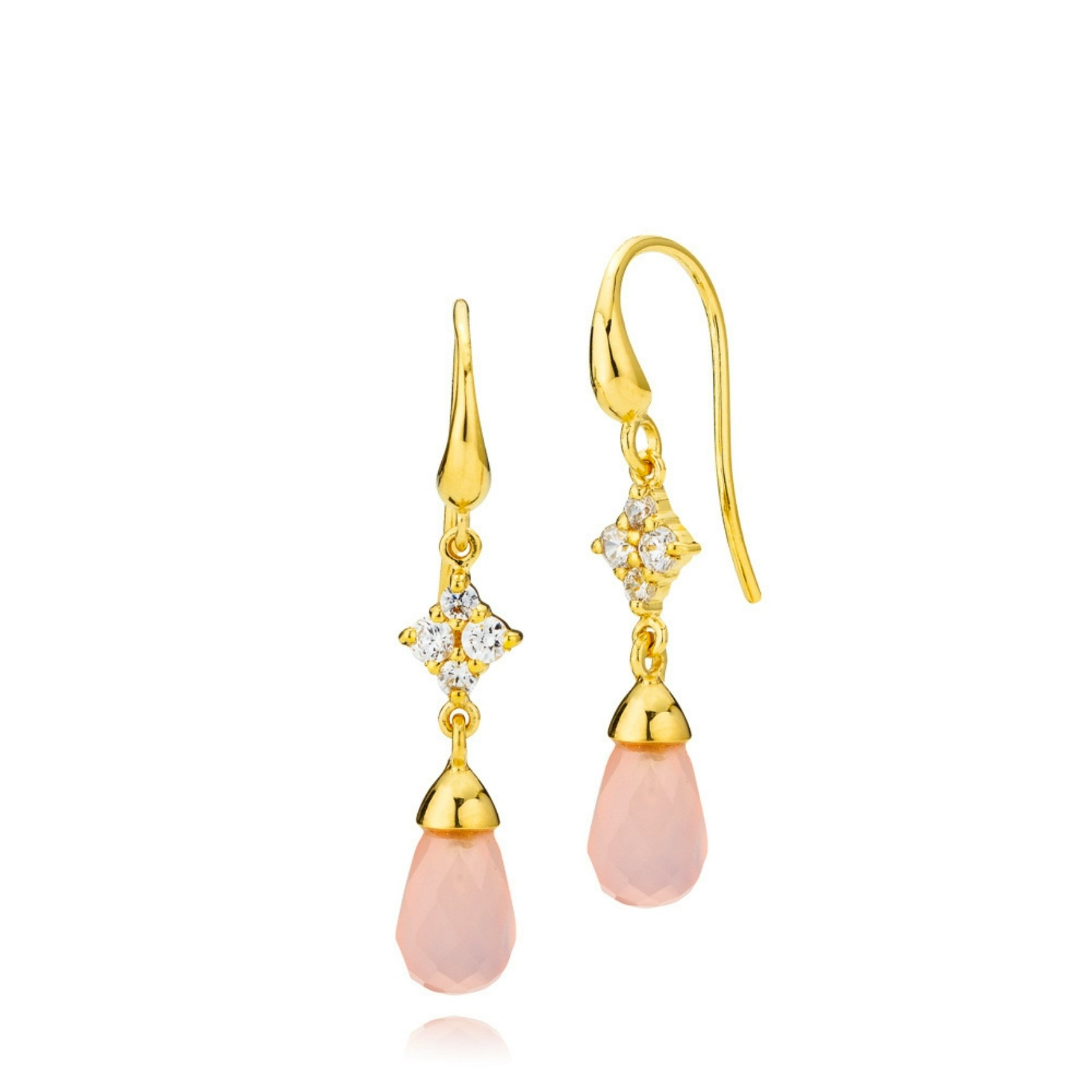 Angelina Rose Earrings van Izabel Camille in Verguld-Zilver Sterling 925