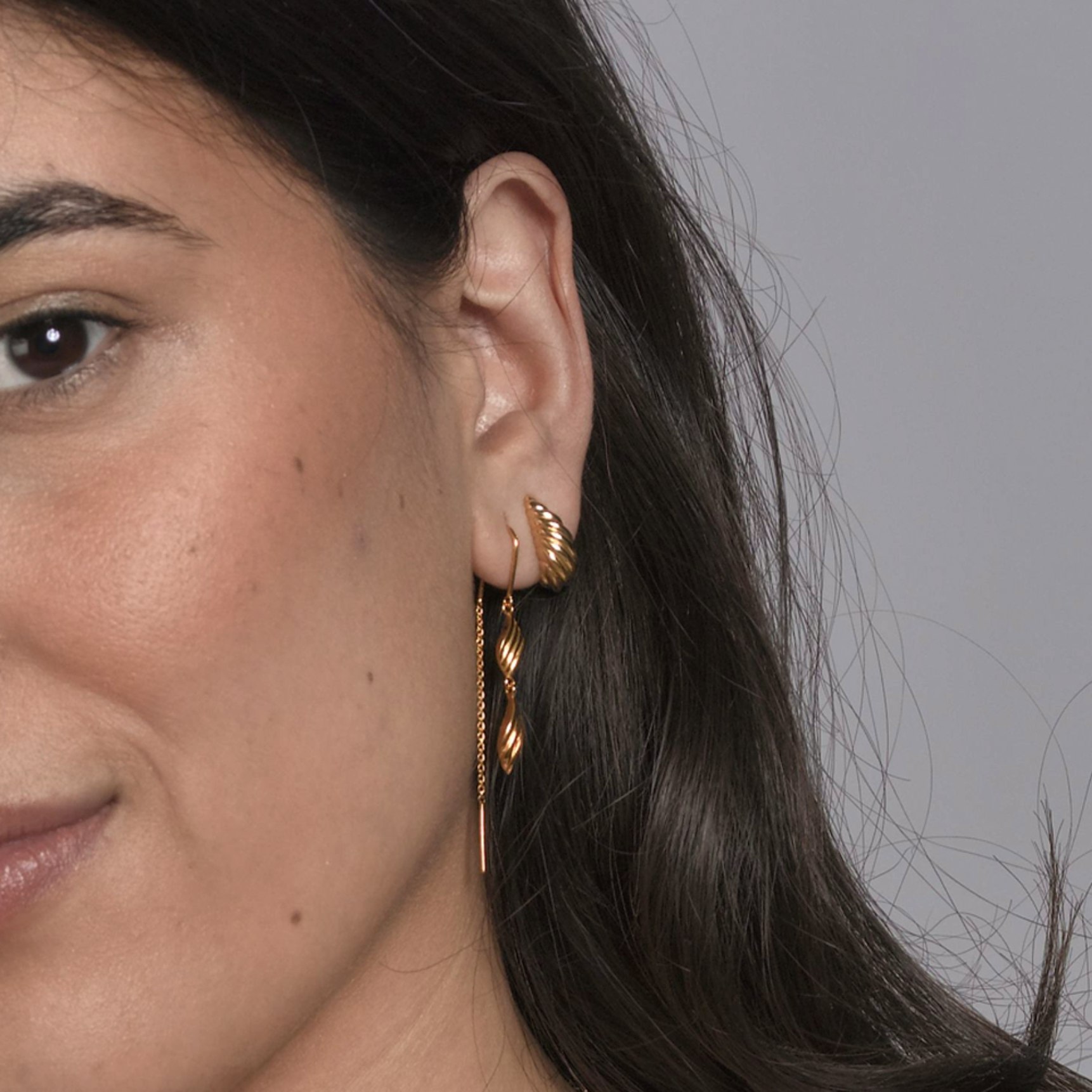 Julia Earchains van Izabel Camille in Verguld-Zilver Sterling 925