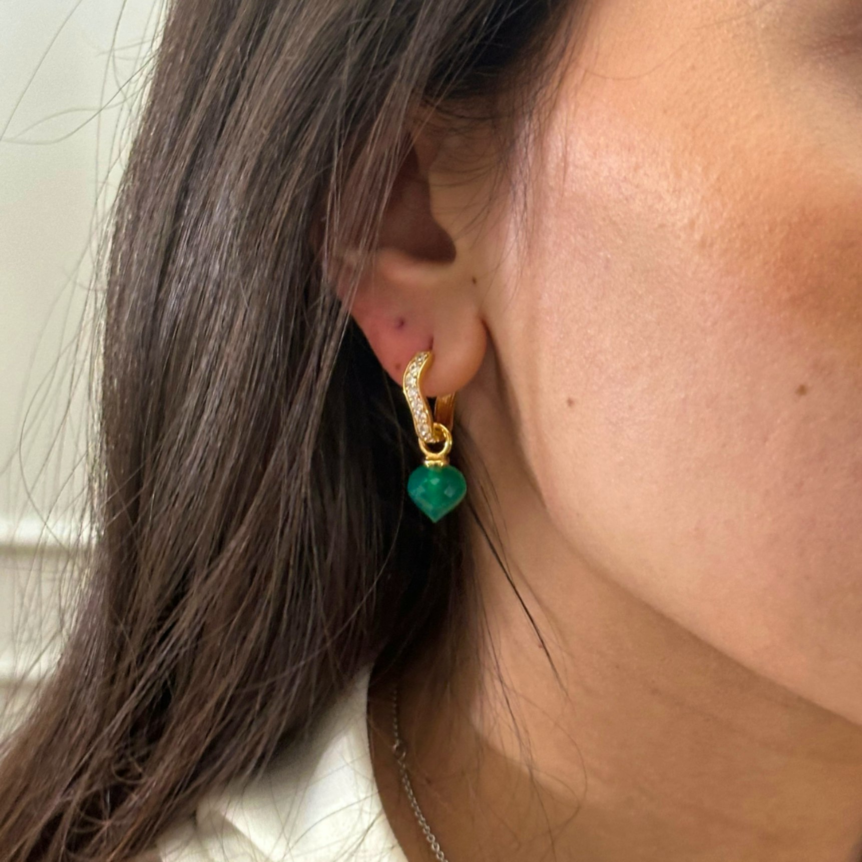Liva Green Pendant fra Izabel Camille i Forgylt-Sølv Sterling 925