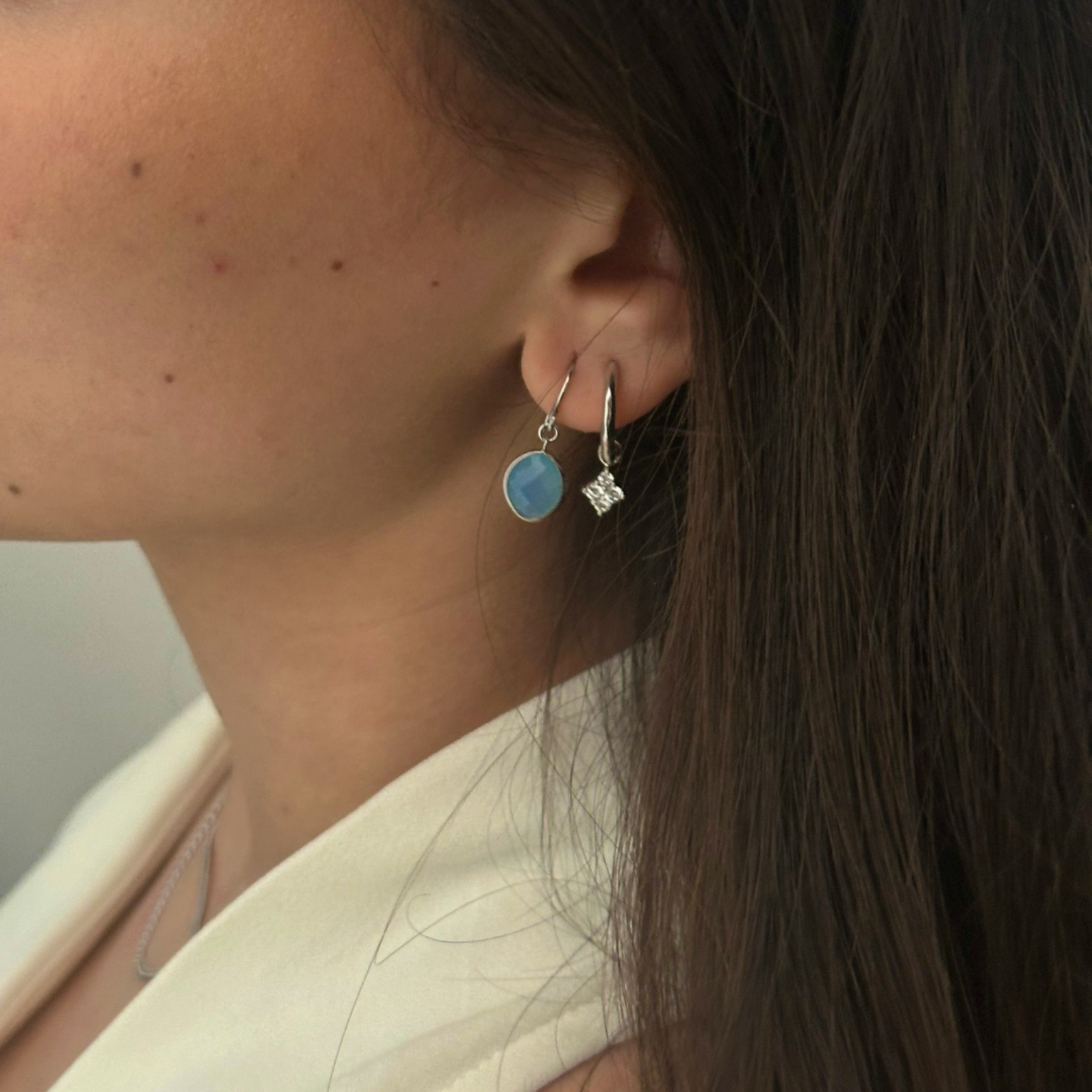 Sara Blue Earrings van Izabel Camille in Zilver Sterling 925