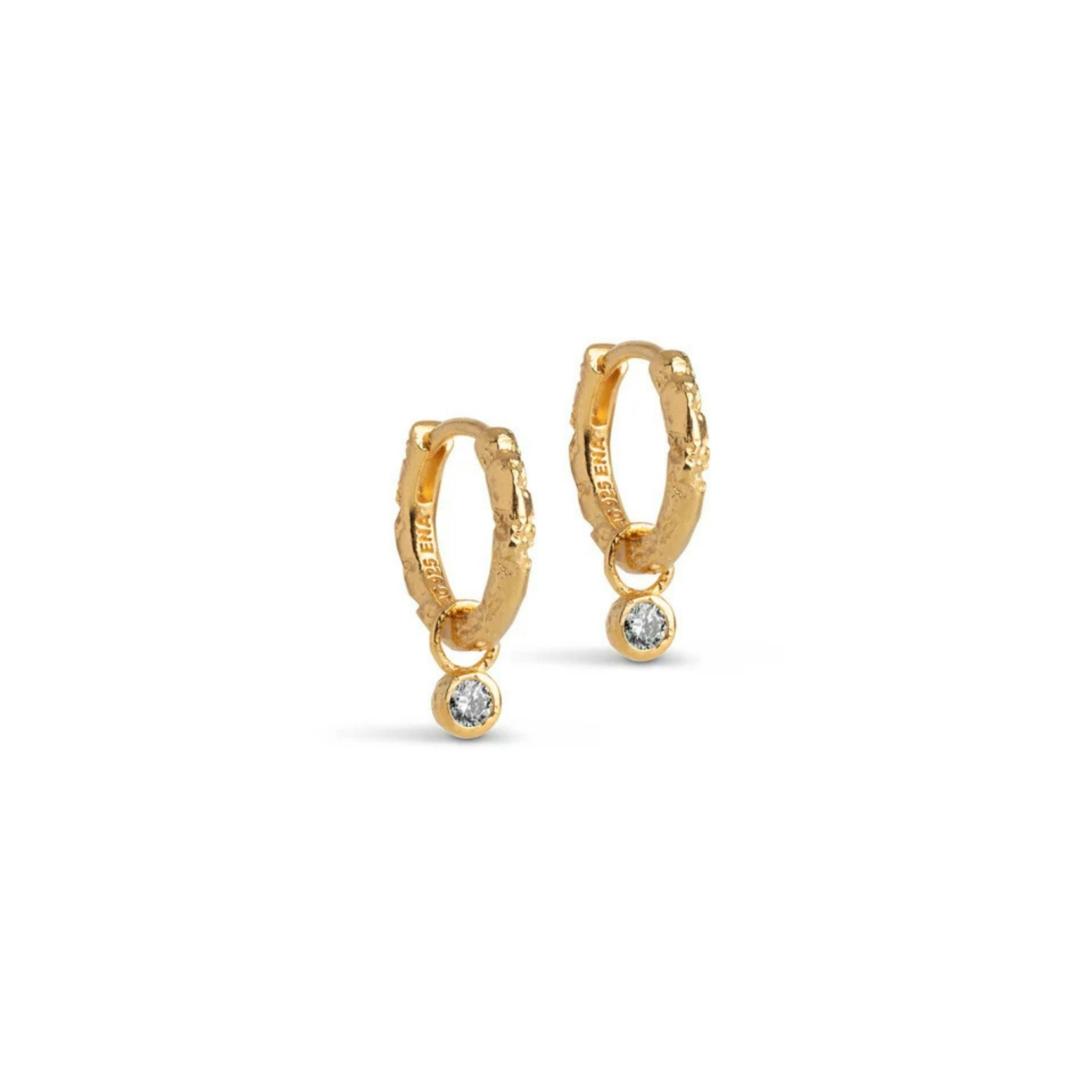 Belle CZ Hoops z Enamel Copenhagen v Pozlacené stříbro sterling 925