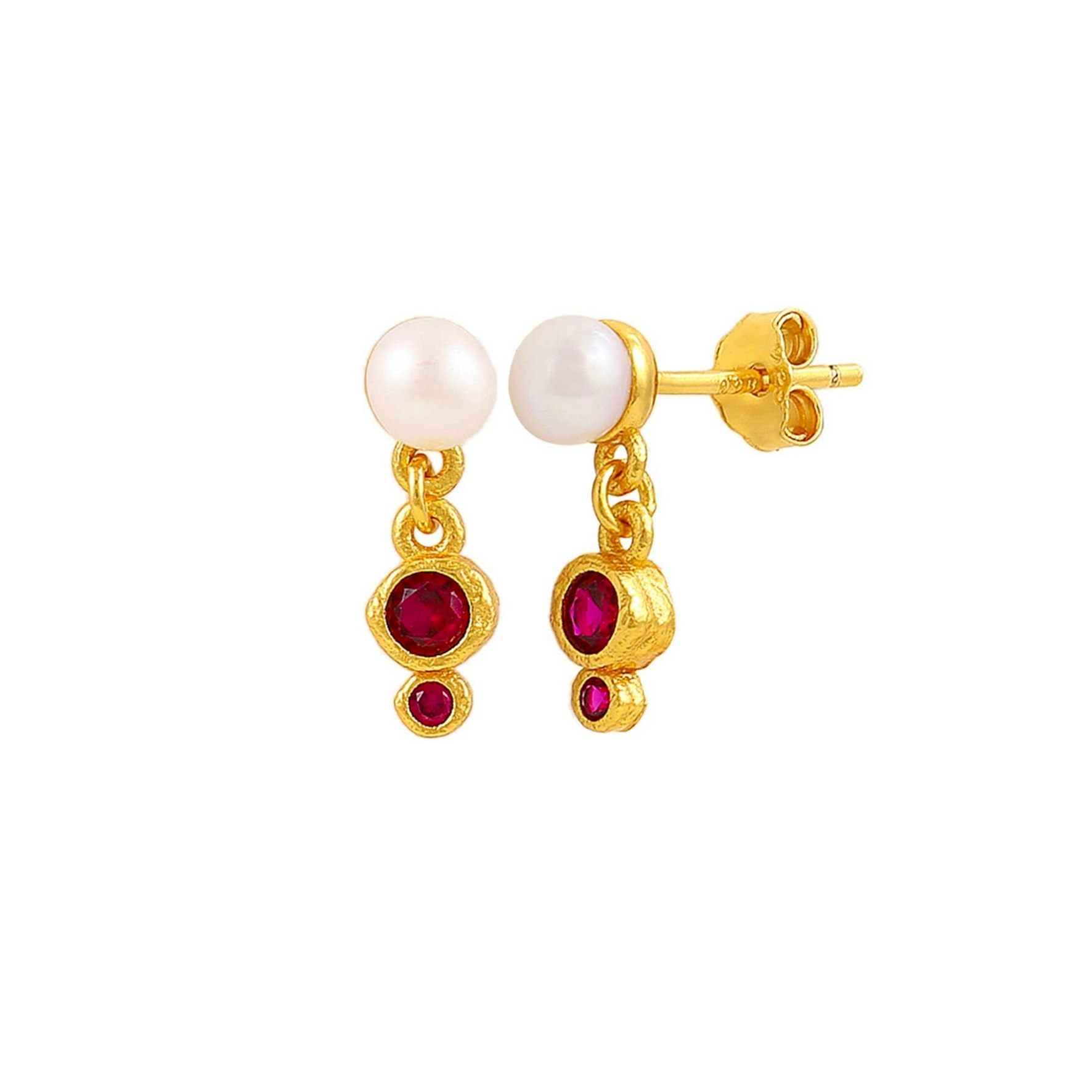 Elowen Red Earrings fra Hultquist Copenhagen i Forgylt-Sølv Sterling 925