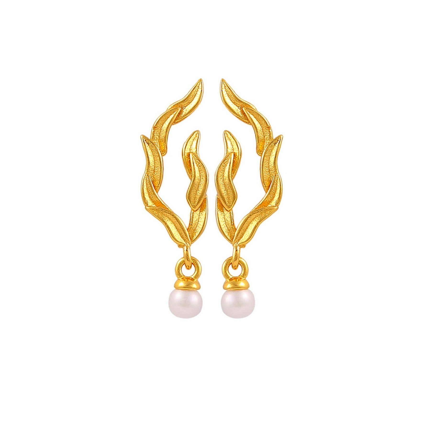 Marigold Leaf Earrings von Hultquist Copenhagen in Vergoldet-Silber Sterling 925