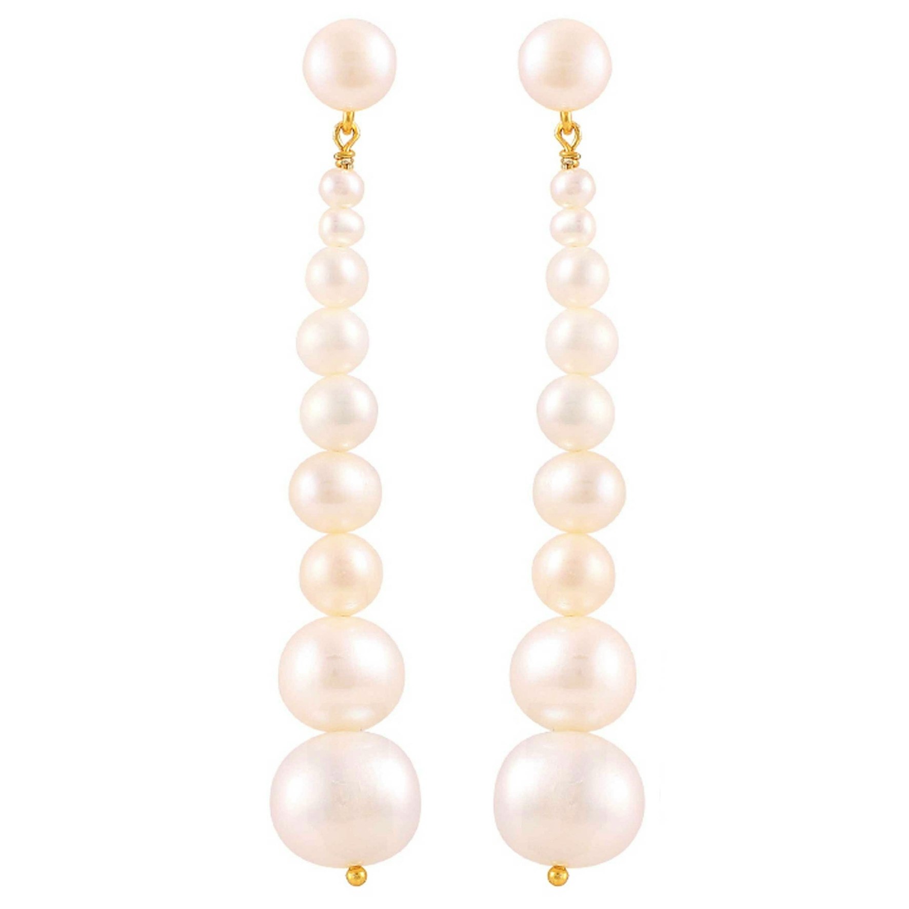 Embla White Earrings från Hultquist Copenhagen i Förgyllt-Silver Sterling 925
