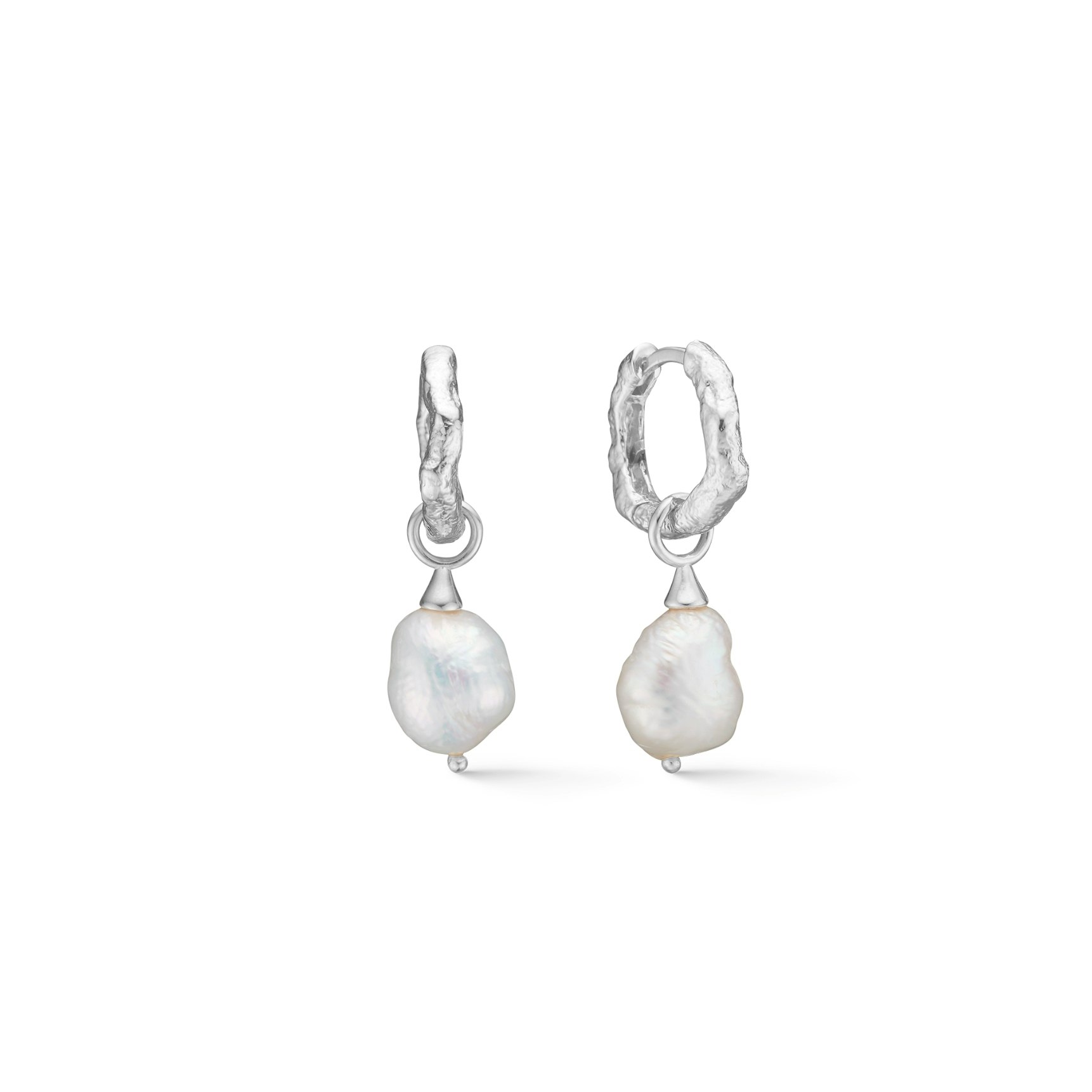 Perma Pearl Hoops de Studio Z dans Argent Sterling 925